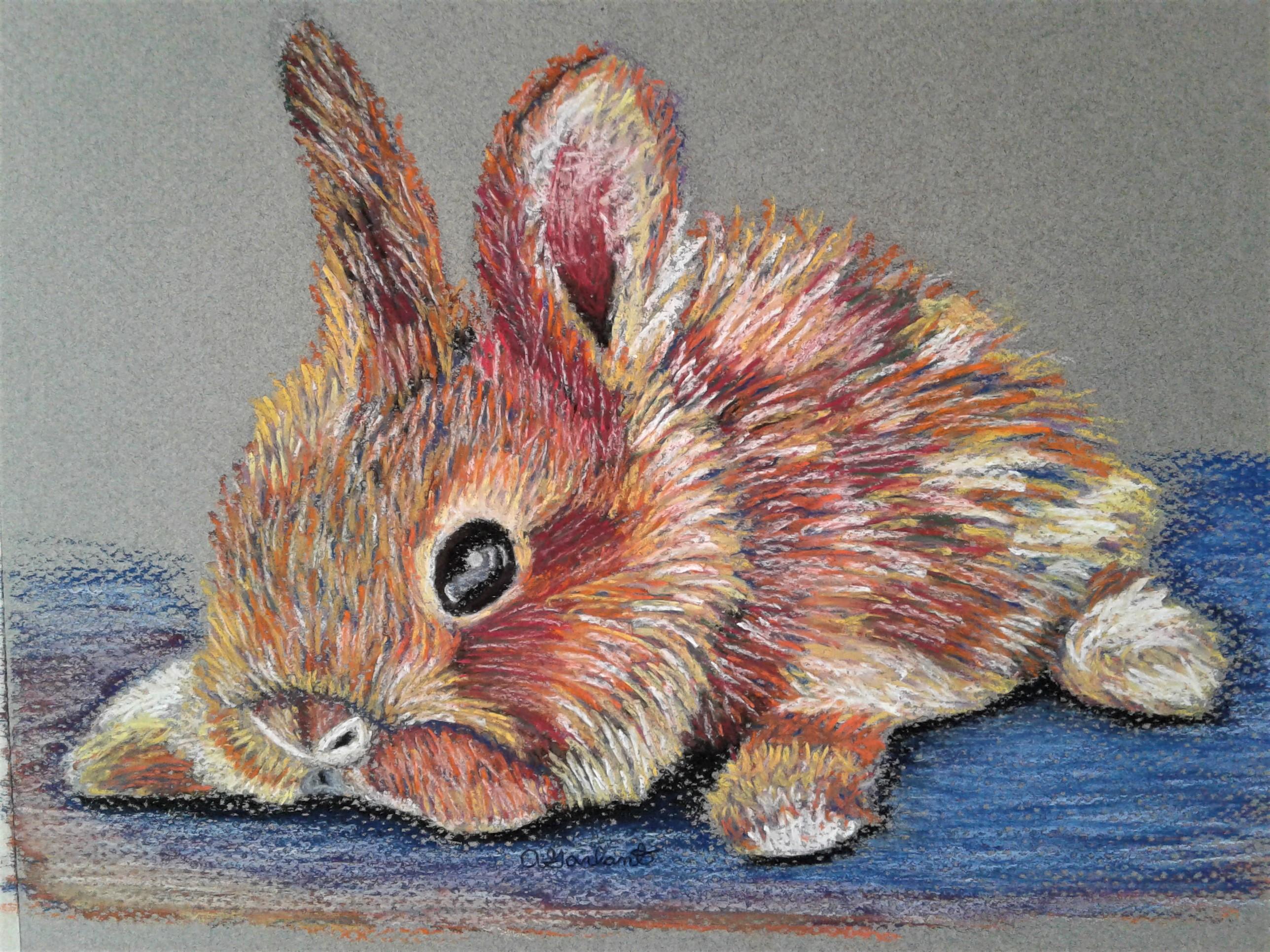 Bunny Rabbit, Pastel, 9x12" r/Art