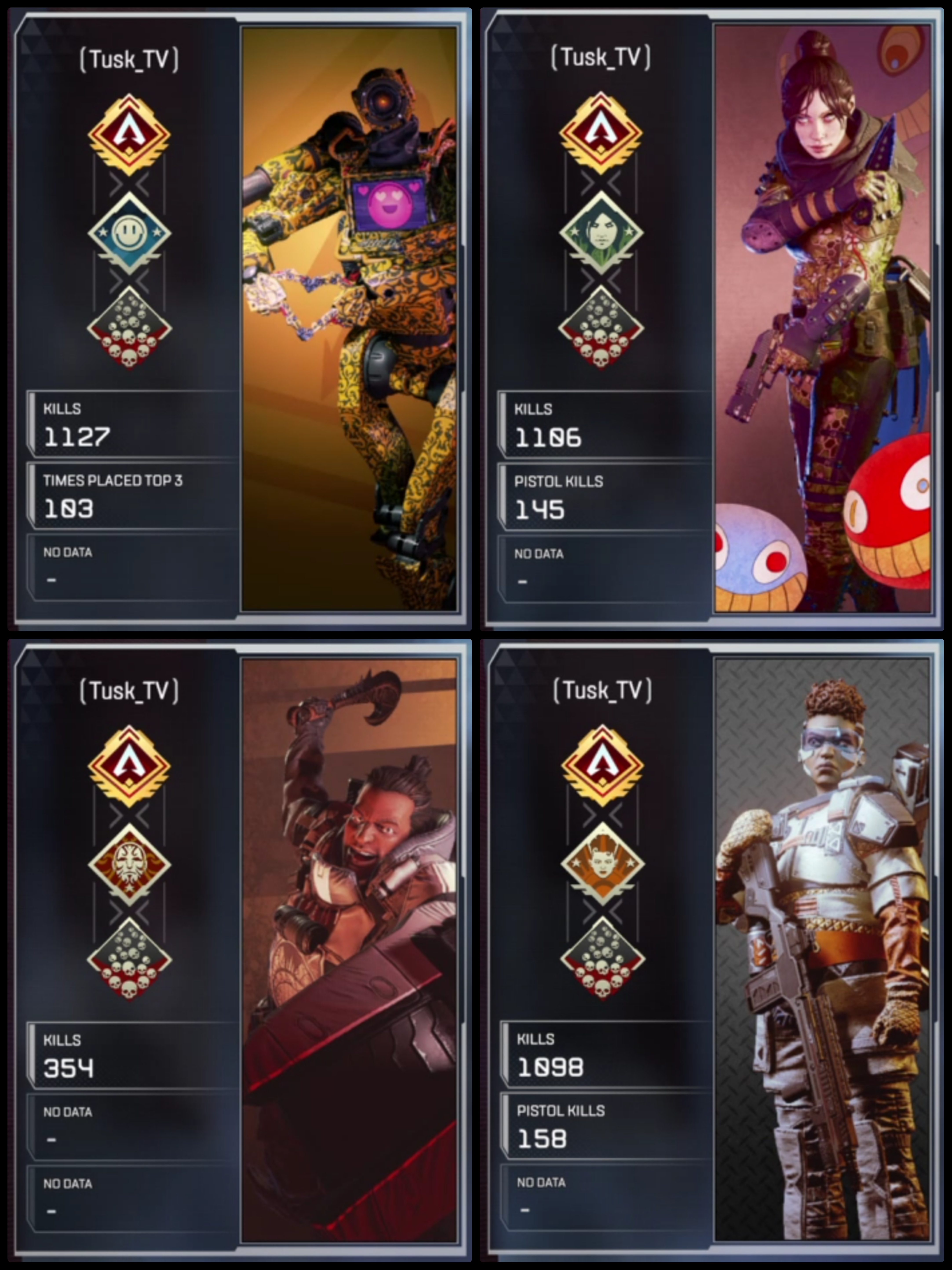 Halfway to getting 20 bomb badges on all legends I'm so happy😢 apexlegends