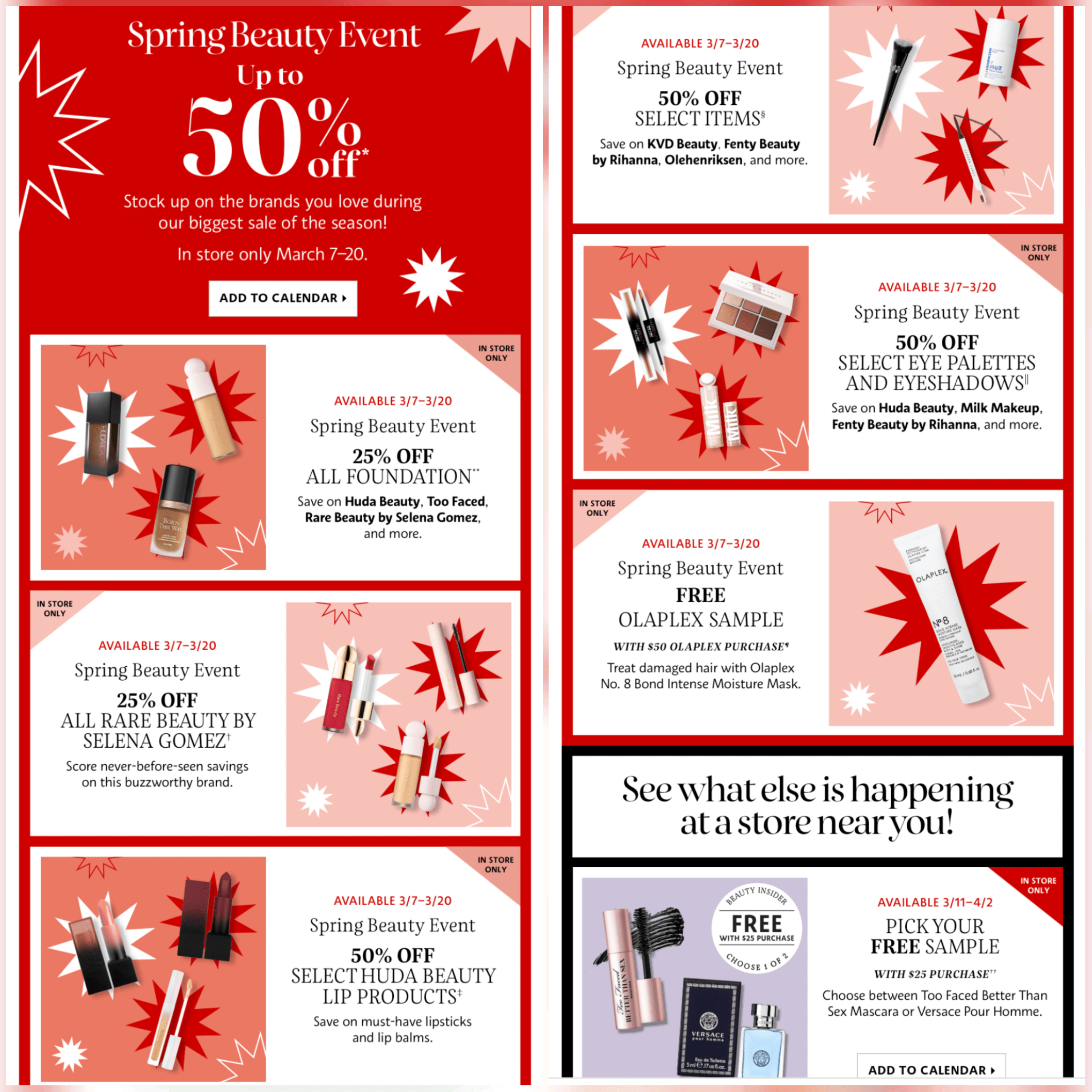 Sephora at JCPenney (SiJCP) Spring Beauty Event InStore only deals 25