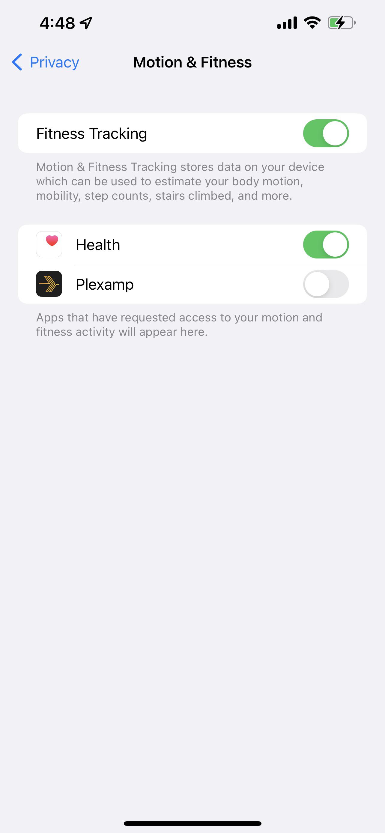 Why does PlexAmp need motion and fitness permission in iOS? r/PleX