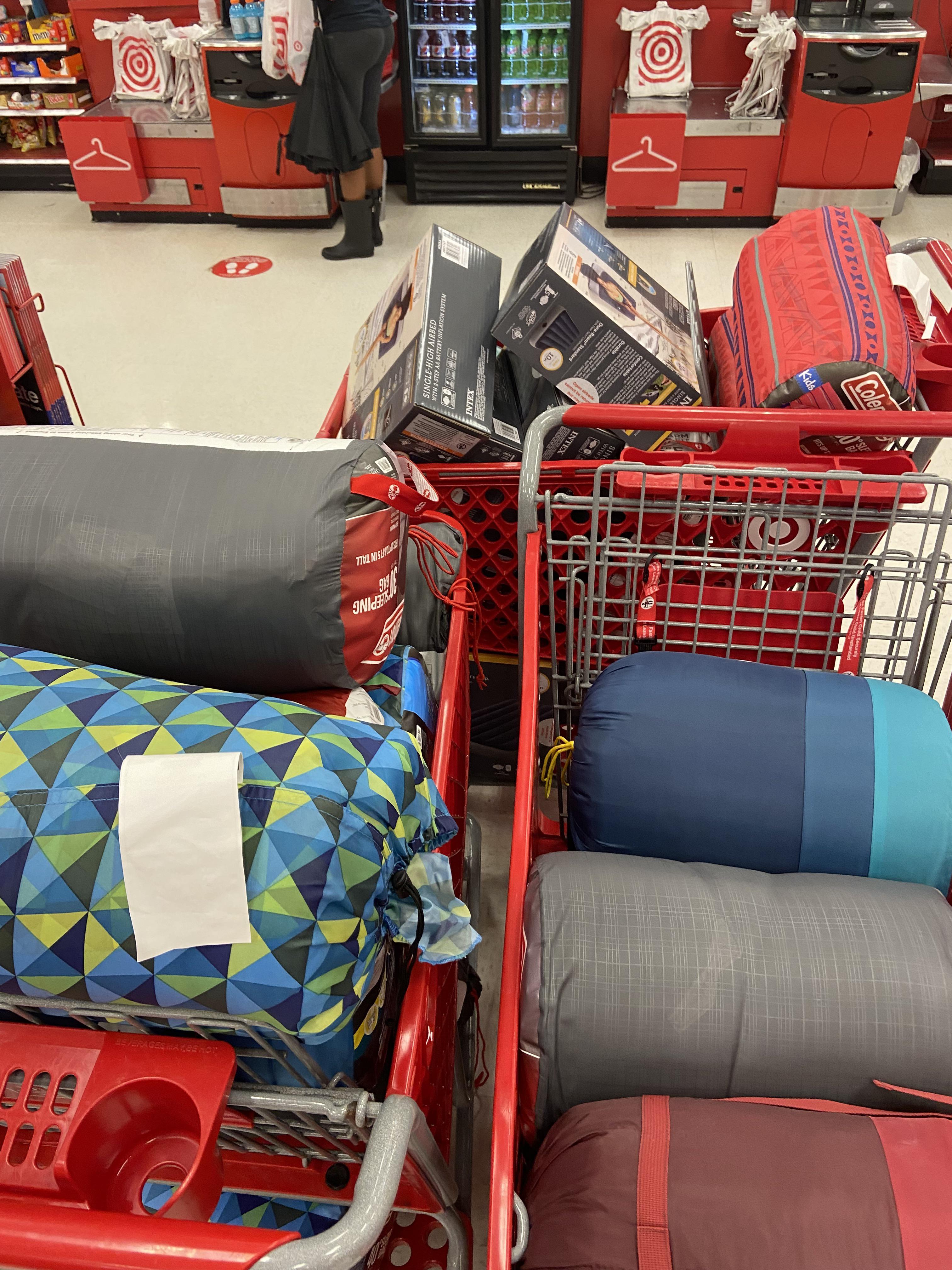 Today, a guest bought all of these sleeping bags and air mattresses