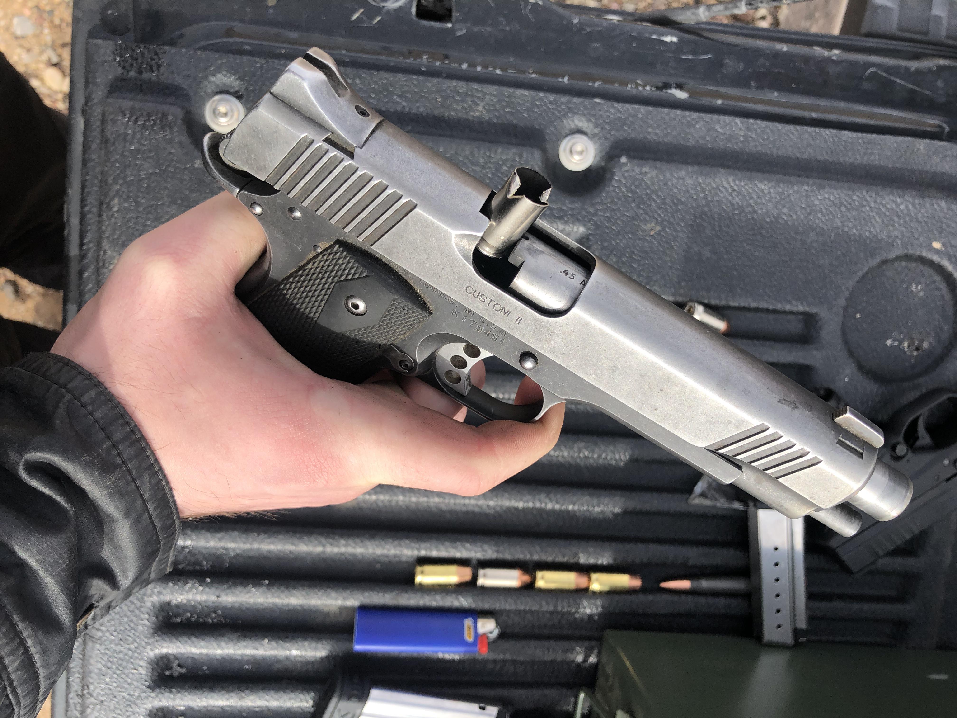 First, and strangest 1911 jam. Look at the casing! r/guns