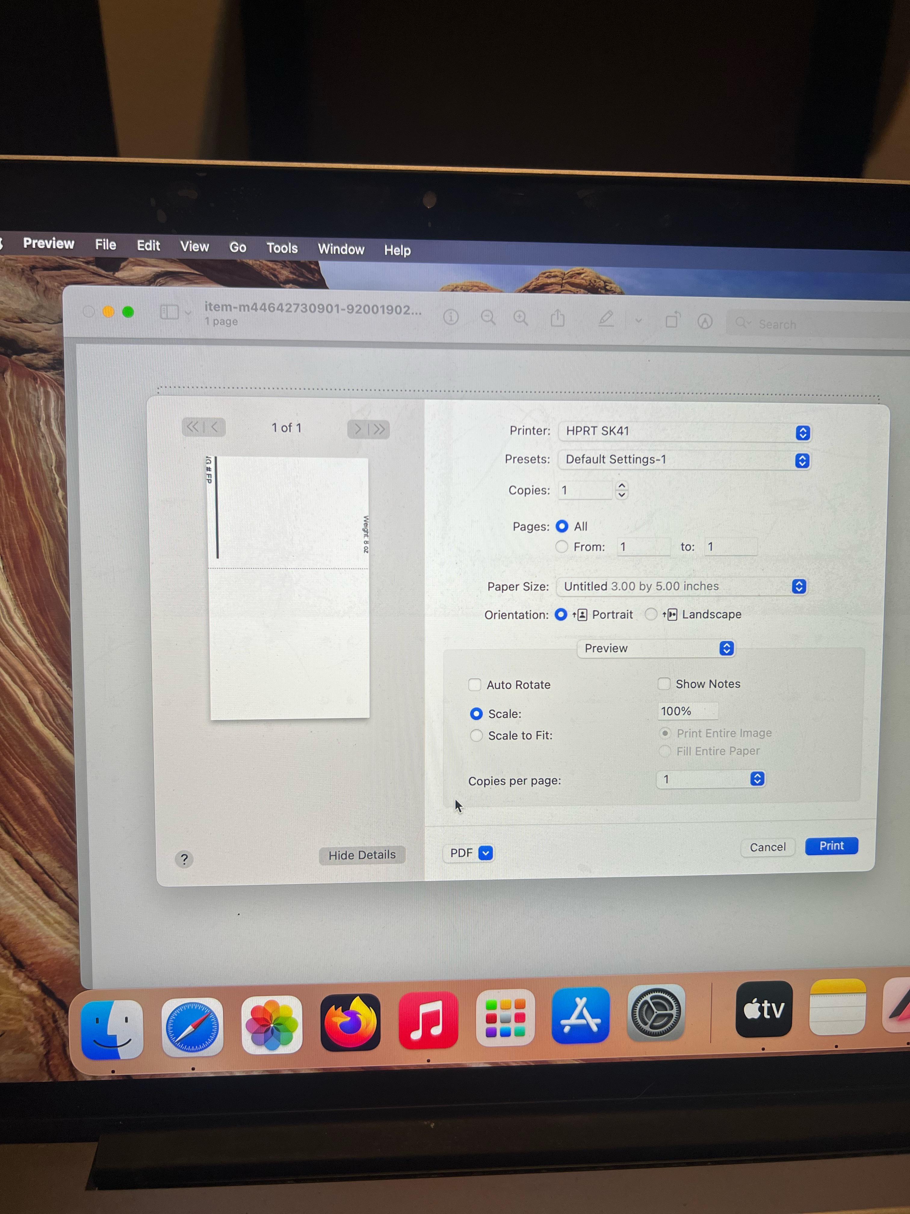 Printing shipping label r/Mercari