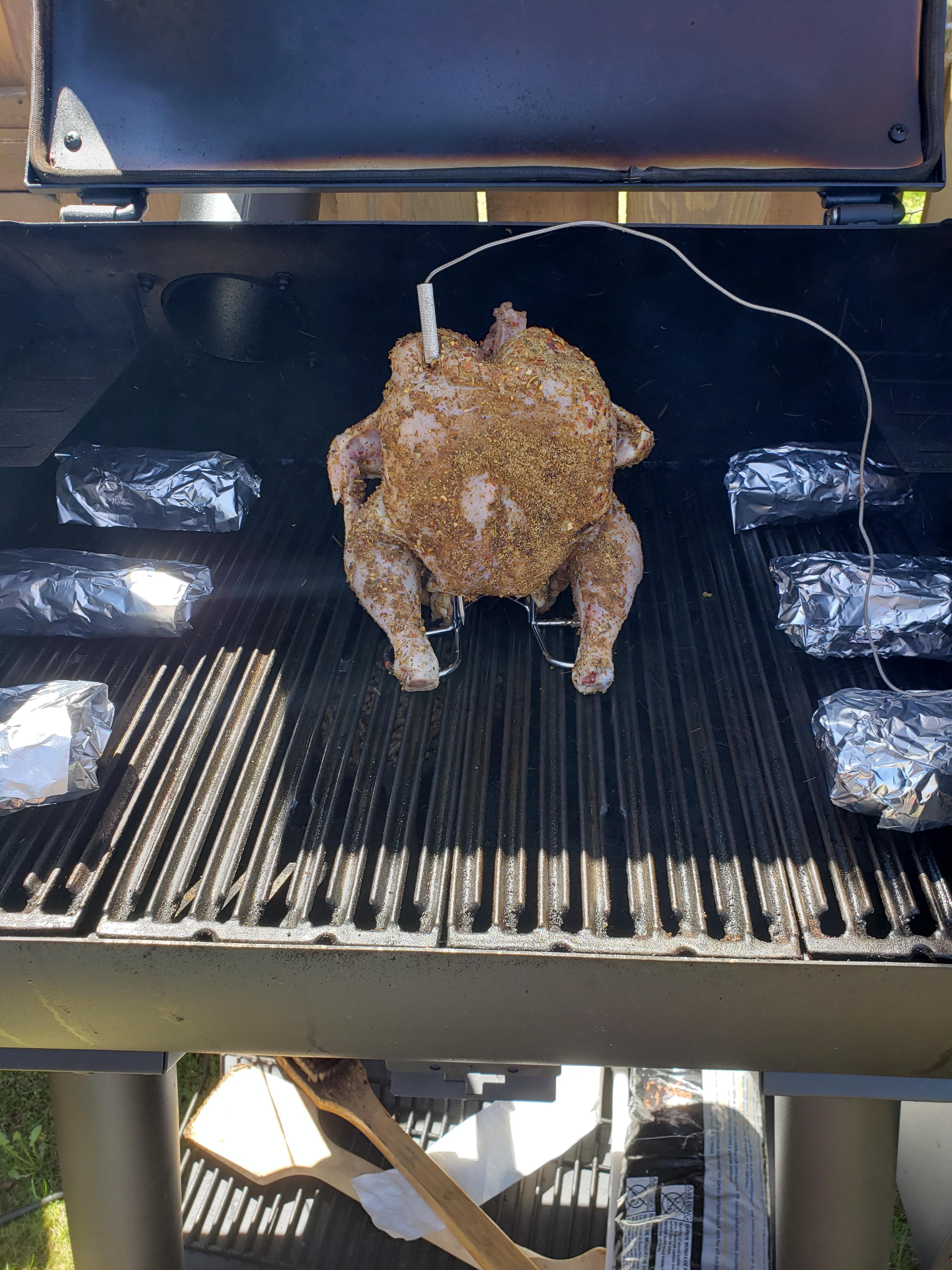 For those wondering, yes you can roast a chicken vertically in the