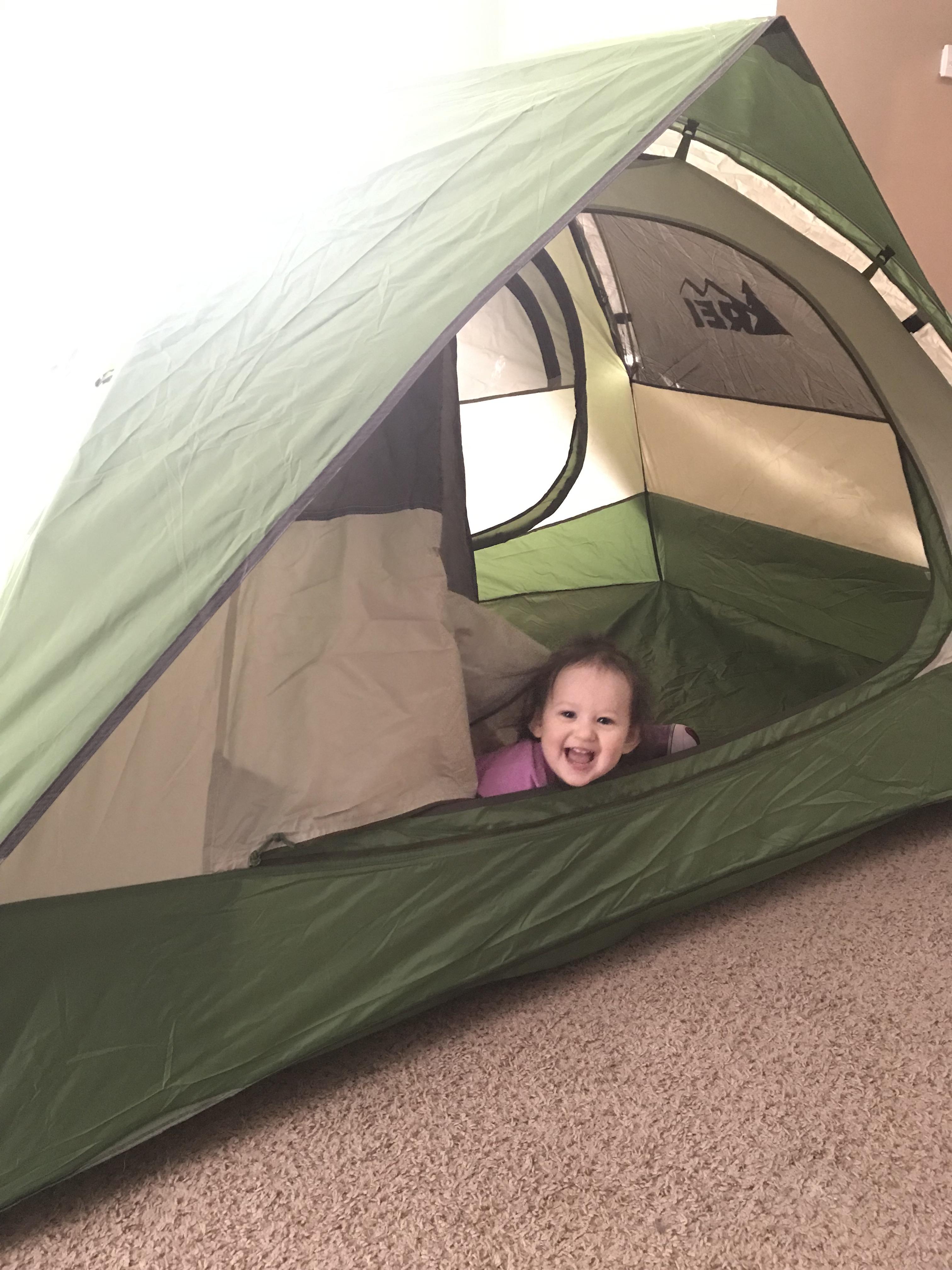 Set up my tent to see how my 17 month old would react...I think she