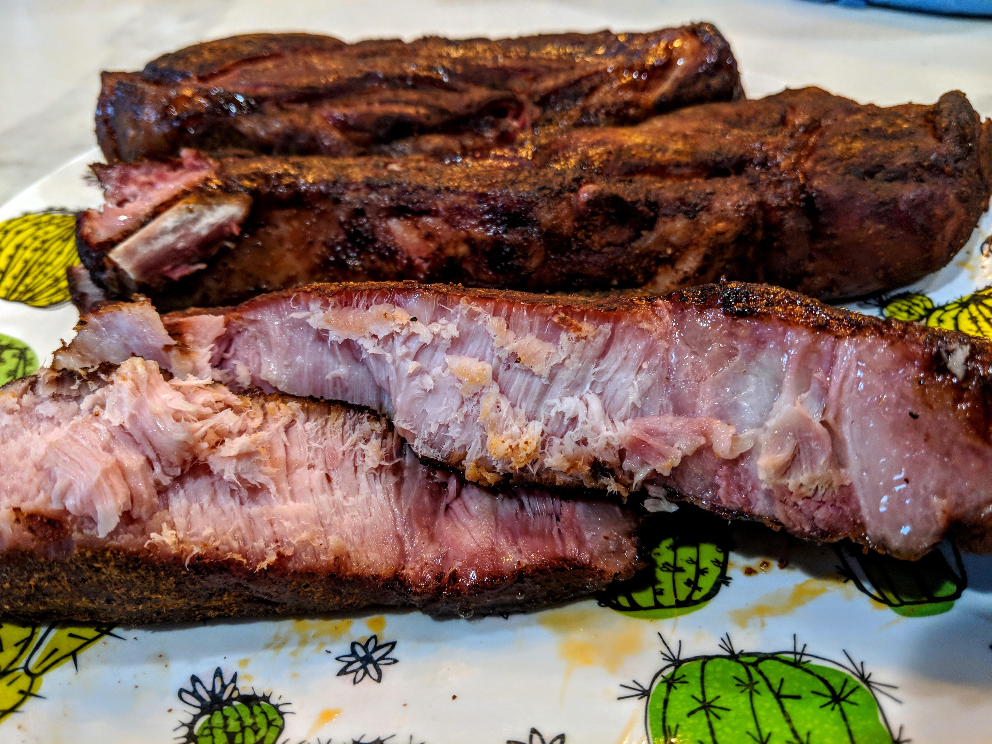 Country ribs 2 hours in my GMG pellet smoker at 150, then 24 hours in