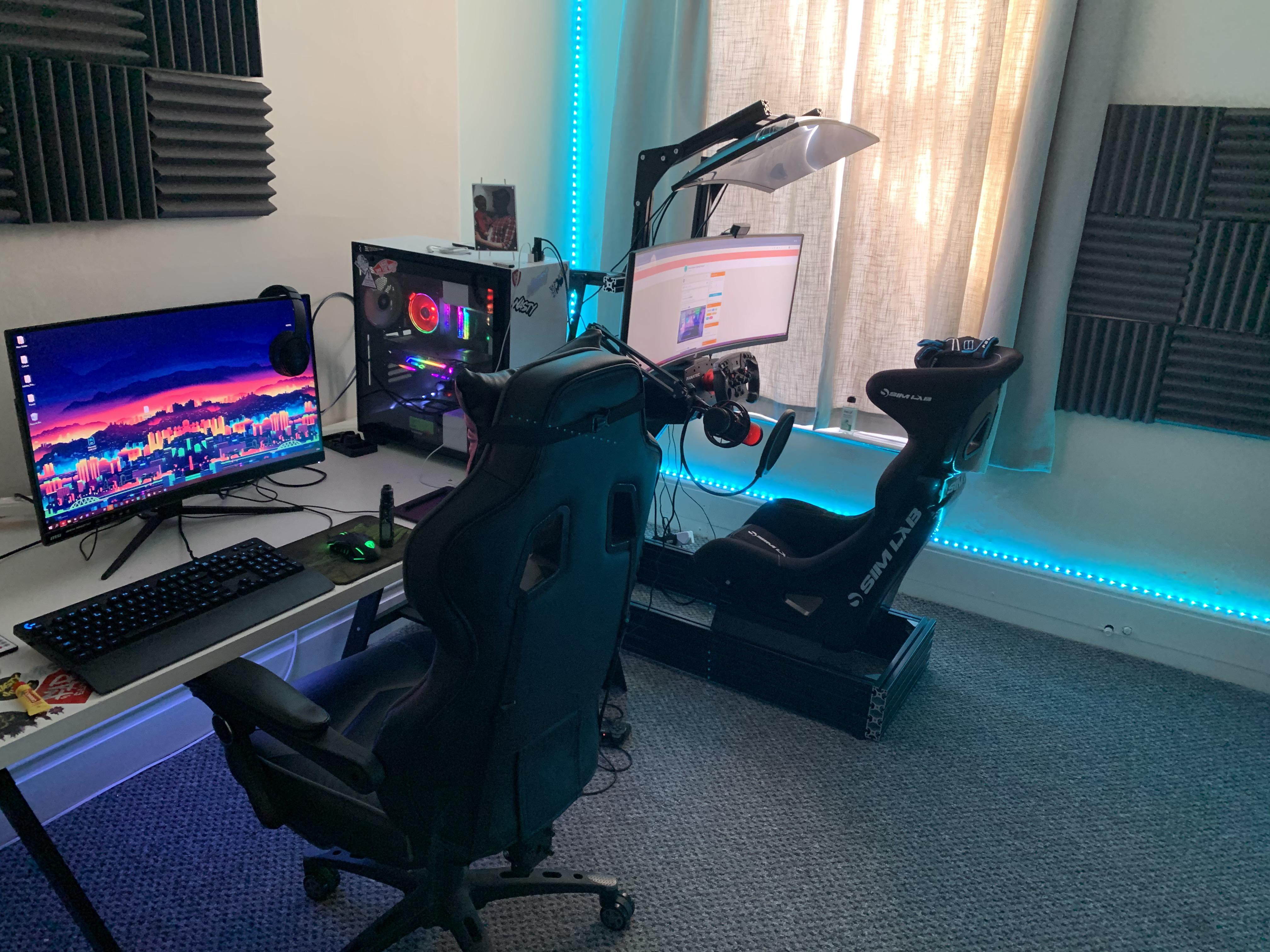 My gaming room with a racing cockpit 👀👀 r/gamingsetups