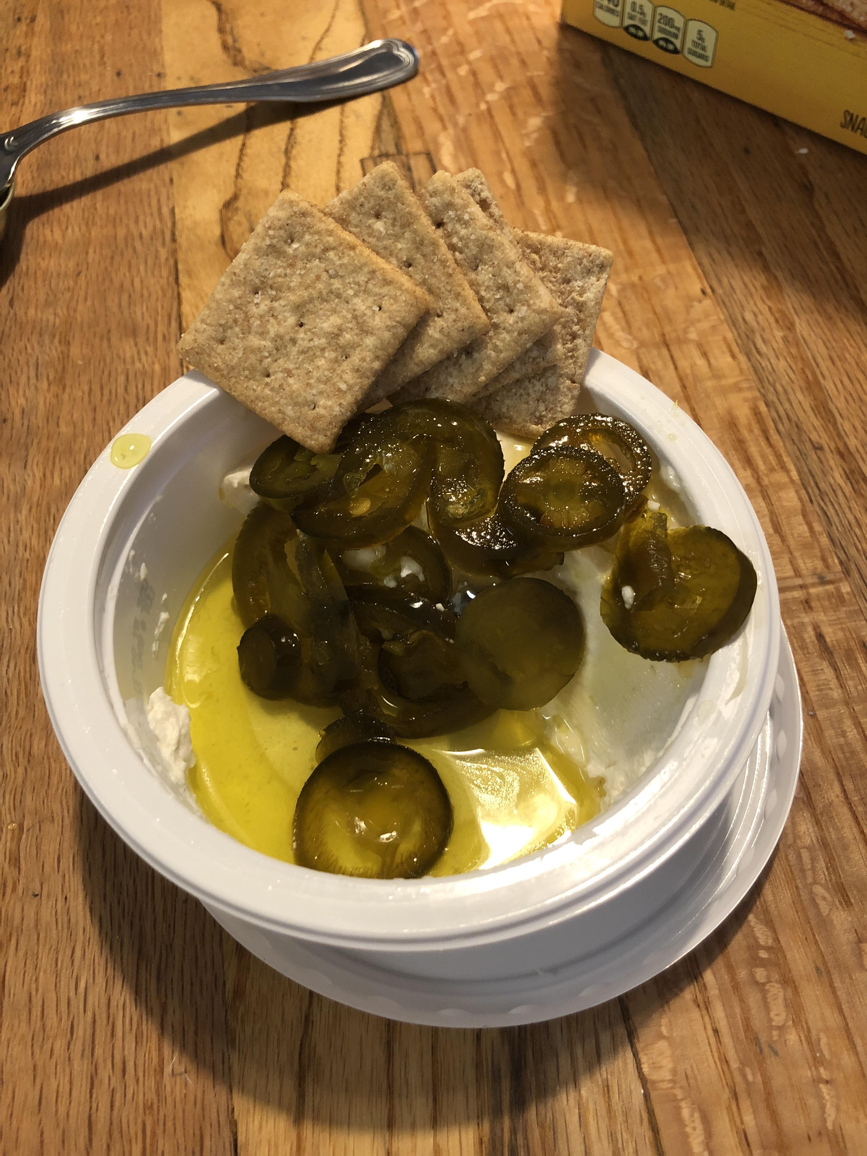 Thought this might belong here. Candied jalapeños over cream cheese