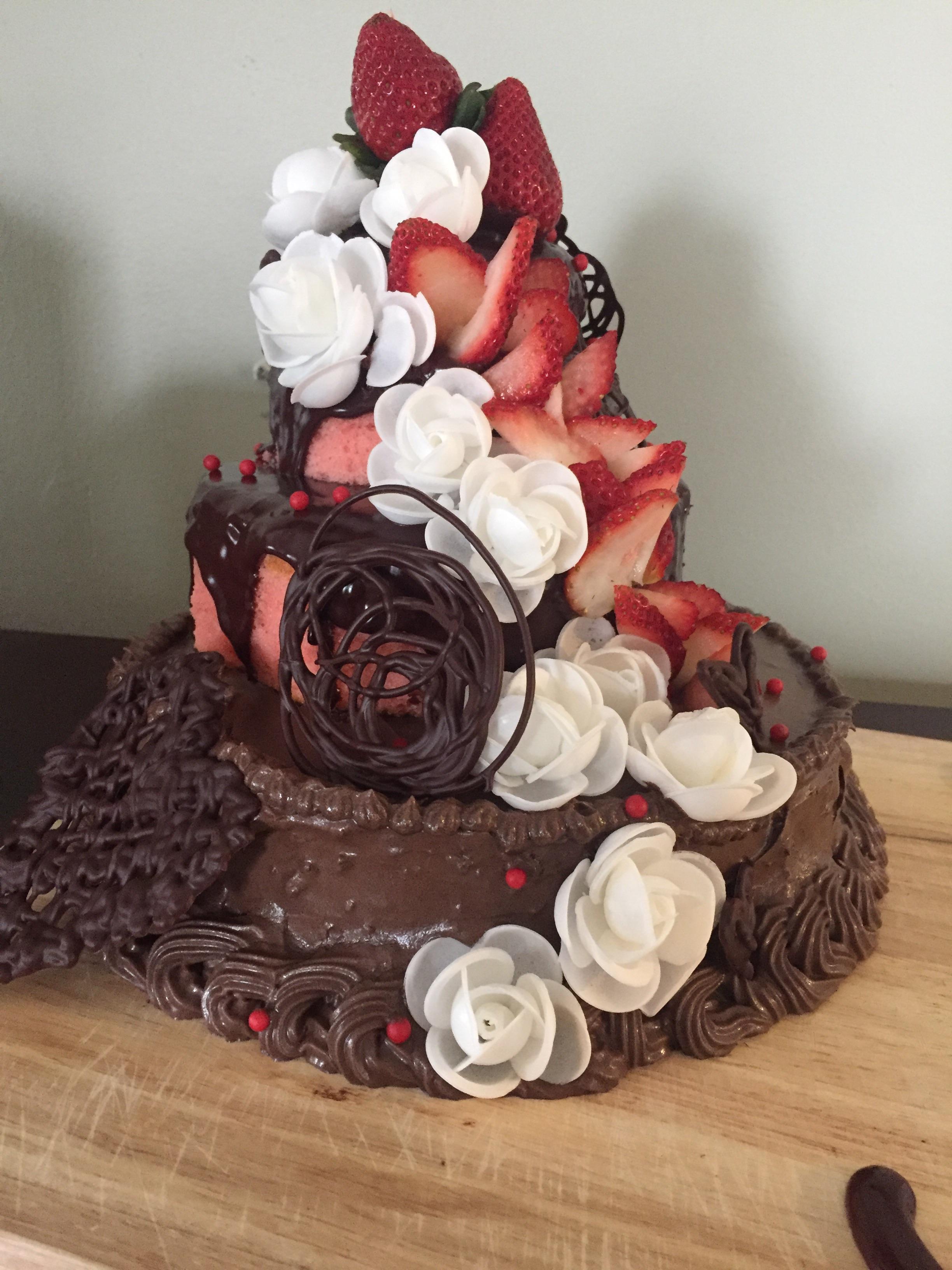 Made a cake for my parents 30th wedding anniversary. (Pro Chef, but