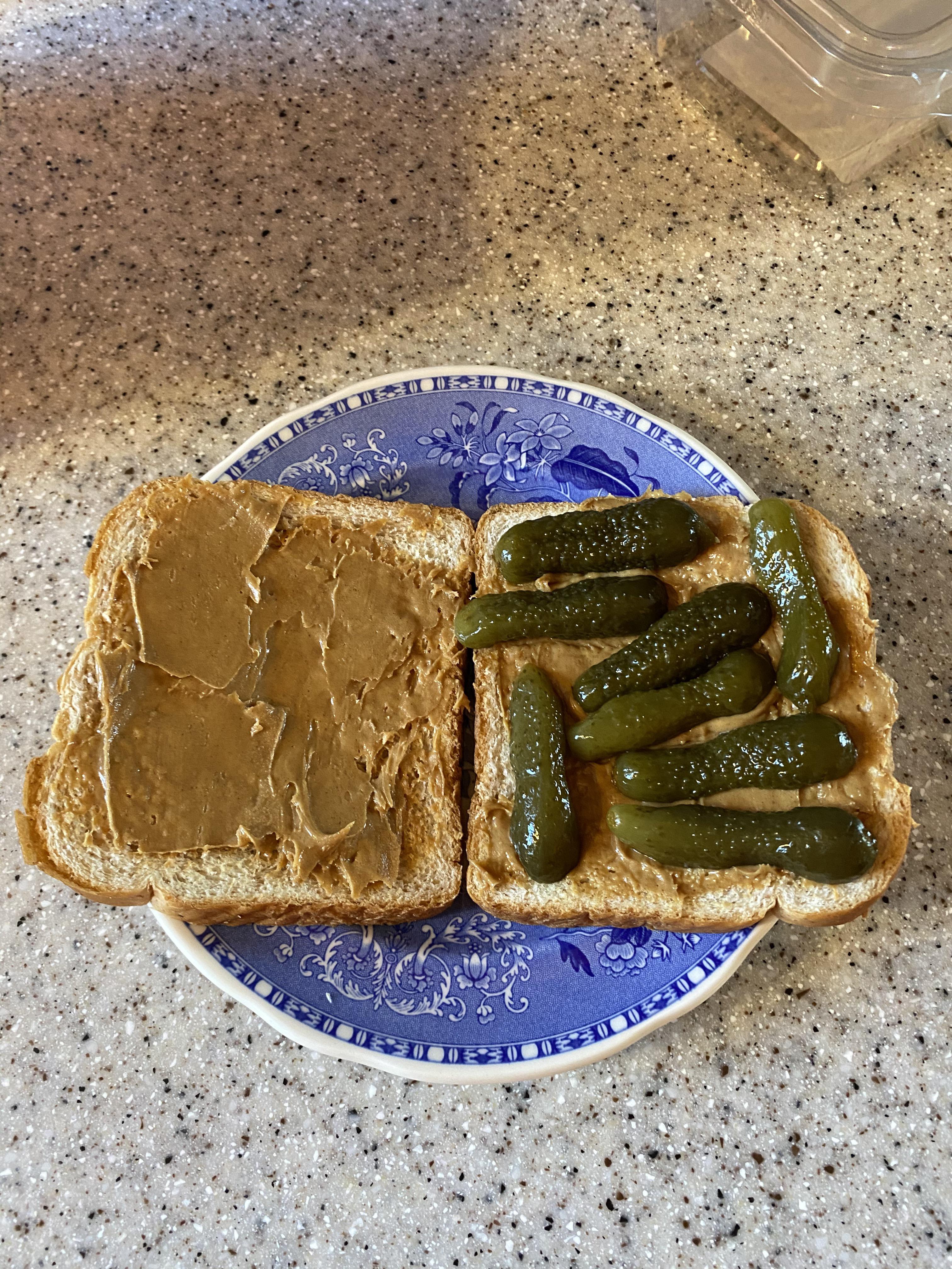 Peanut butter and pickle sandwich r/shittyfoodporn