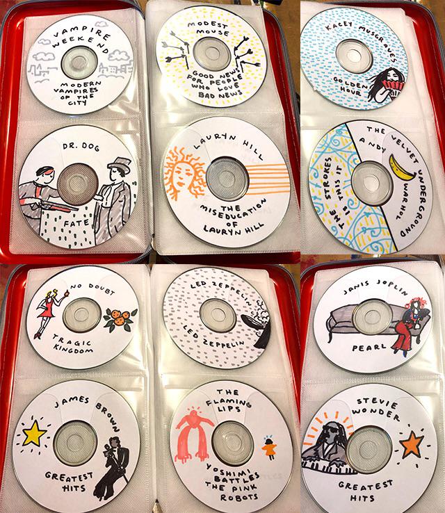 I burned a bunch of cds from the library and doodled their covers r