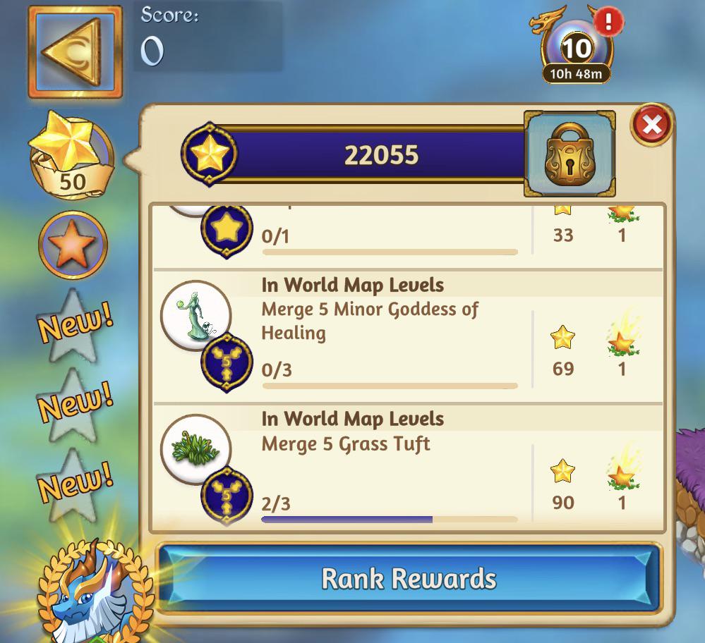 Needing level for merging goddesses of healing between Golden Meadow 5