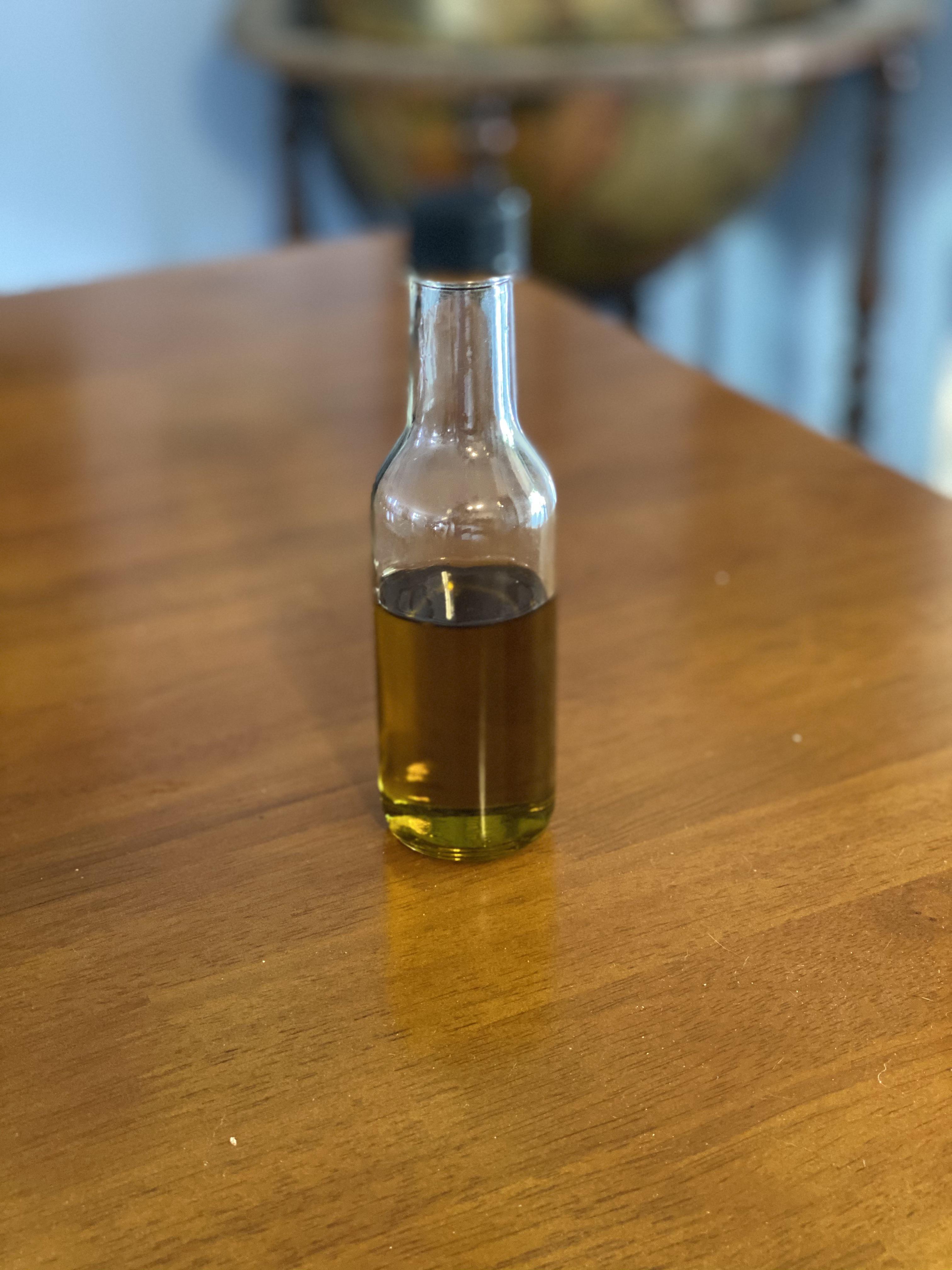 Infused olive oil I made. It’s super strong. 7 grams of concentrates in