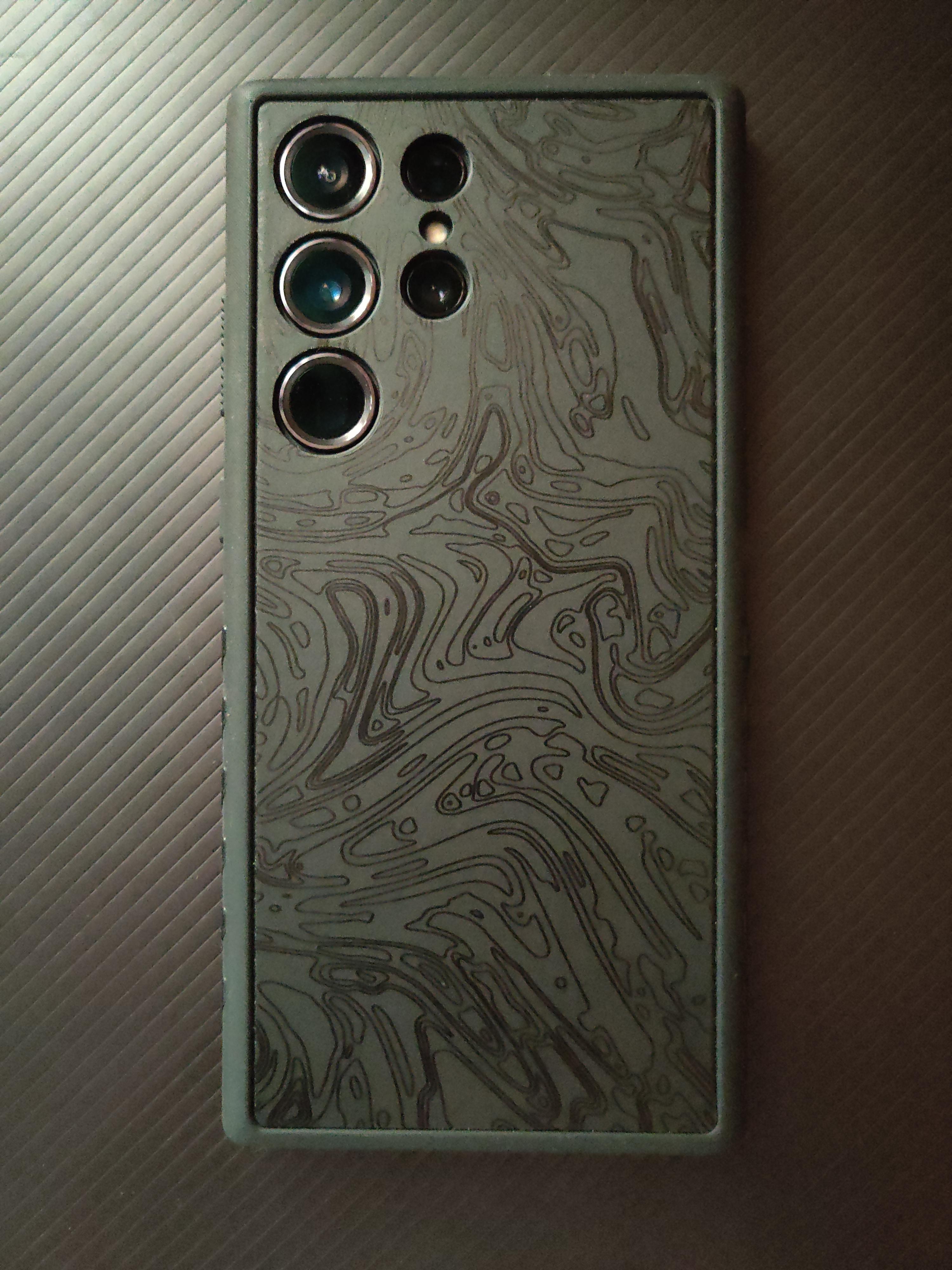 Triple Black Damascus Grip case on S23 Ultra r/dbrand