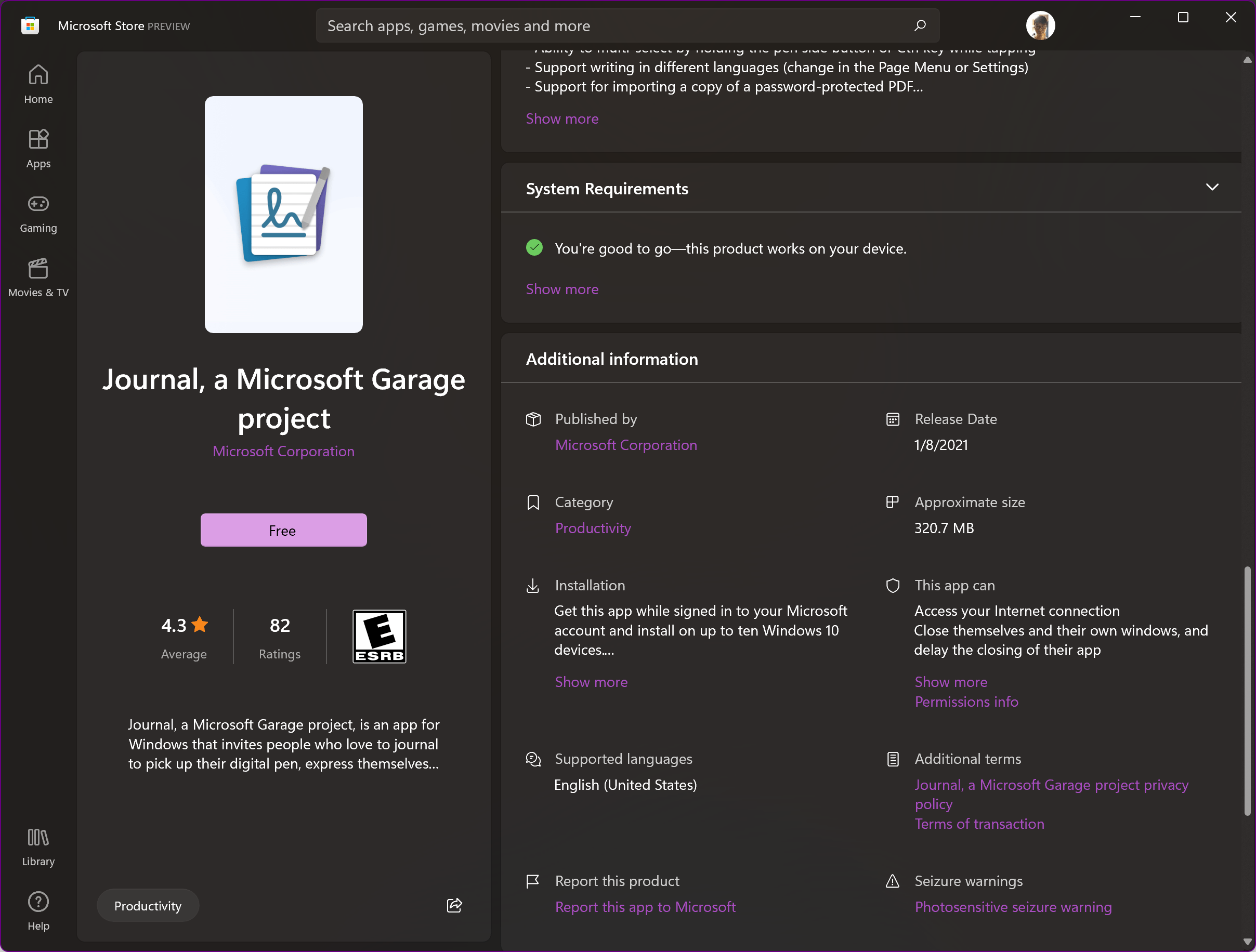 Have you tried the newly released MS Journal app? I found its
