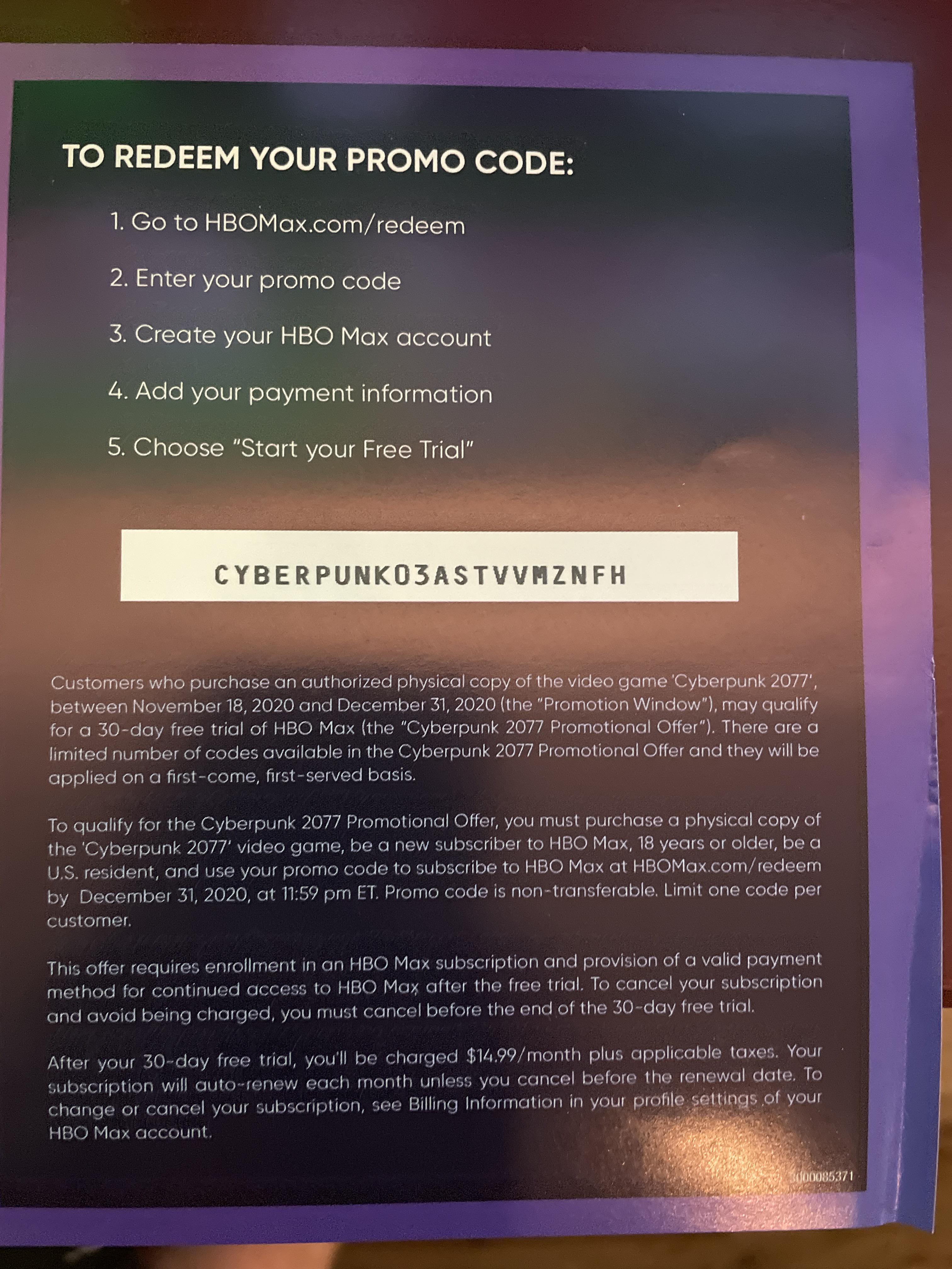 Free Hbo Max Promo Code GREFEM