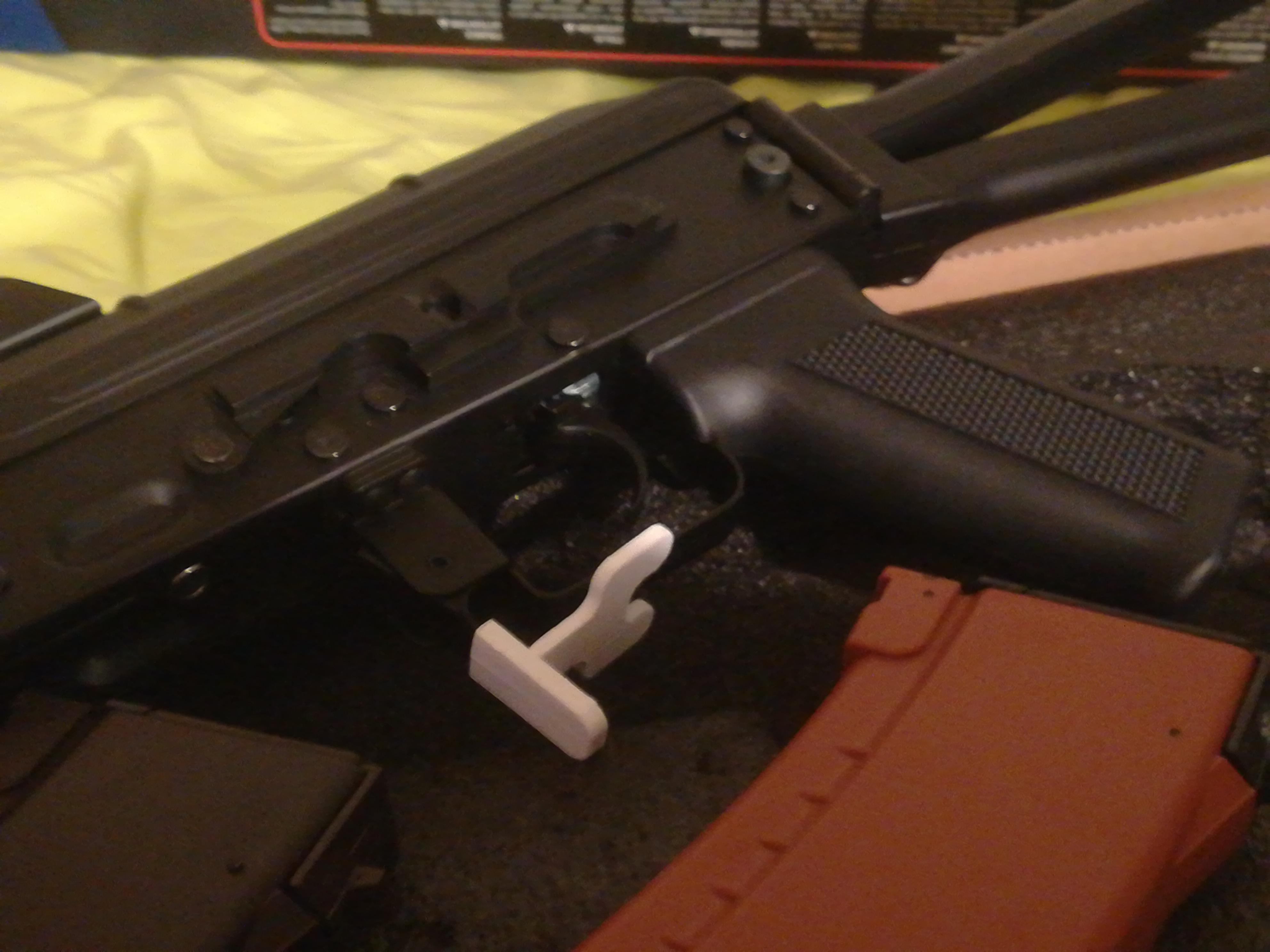 3d printed an extended mag release for my cyma ak r/airsoft