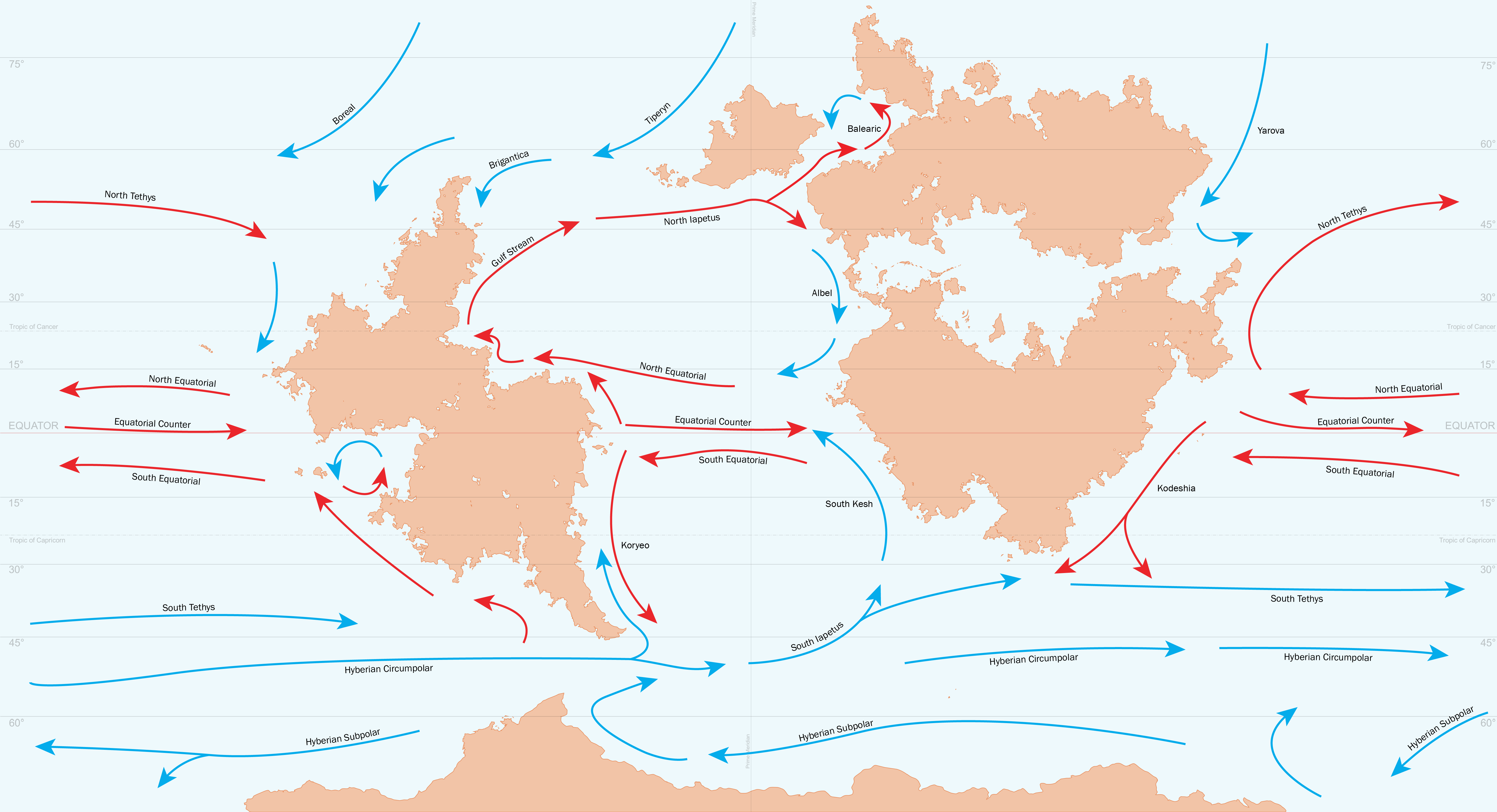 Atlantic Ocean Current Map Anterra Ocean Currents Map imaginarymaps