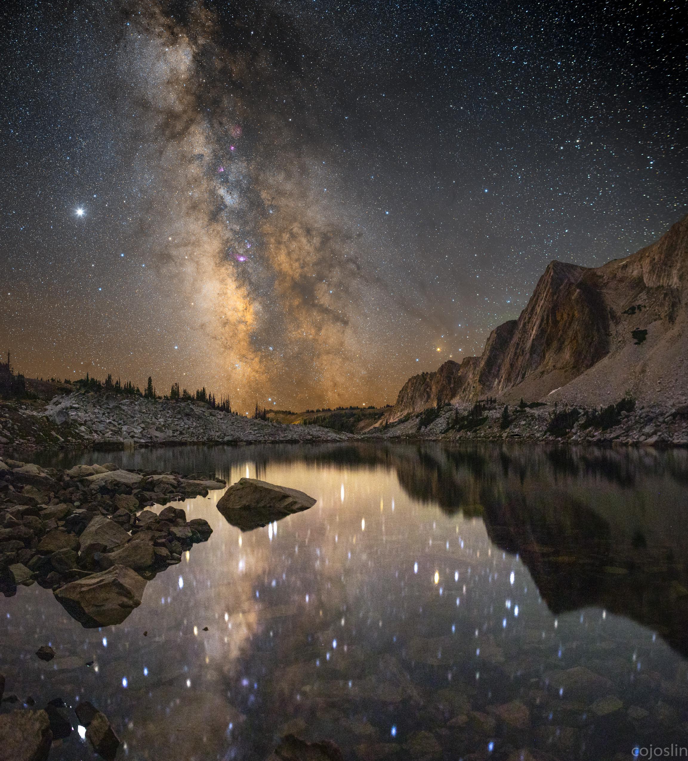 Milky Way reflected over lake in a Bortle 2 zone Space On Your Face