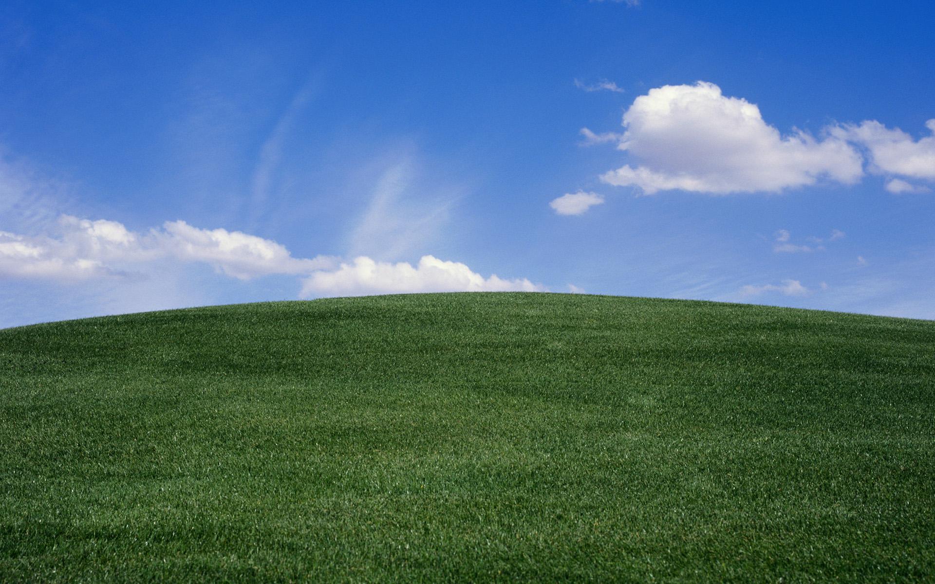 Blue sky and clouds above grassy hill [1920×1200) HD Wallpapers