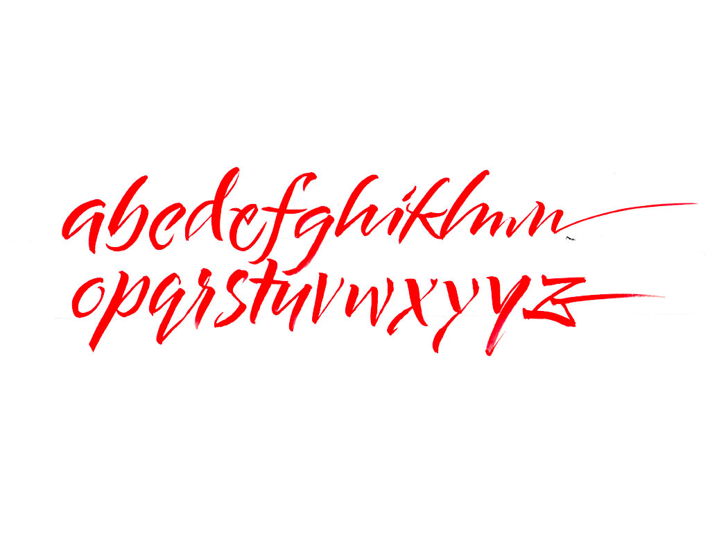 Pointed brush alphabet r/Calligraphy