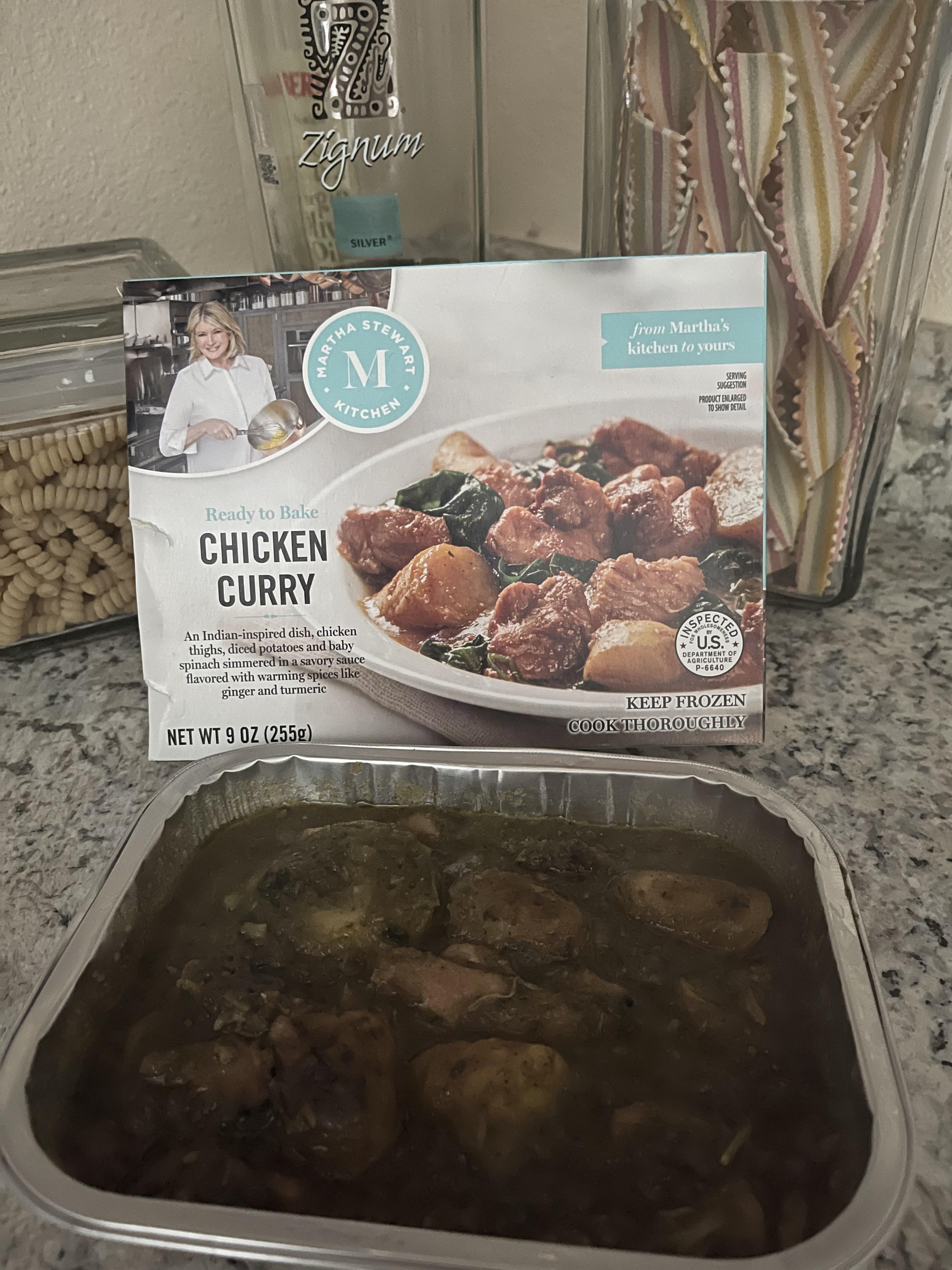 Martha Stewart Kitchen Chicken Curry. Really good flavor but did not have any Indian flavor as