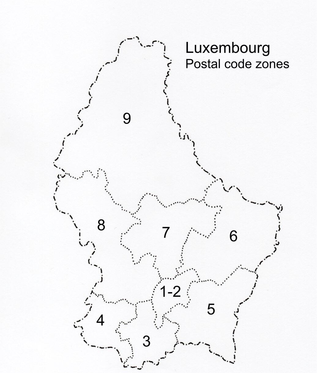 Postal code zones of Luxembourg r/MapPorn