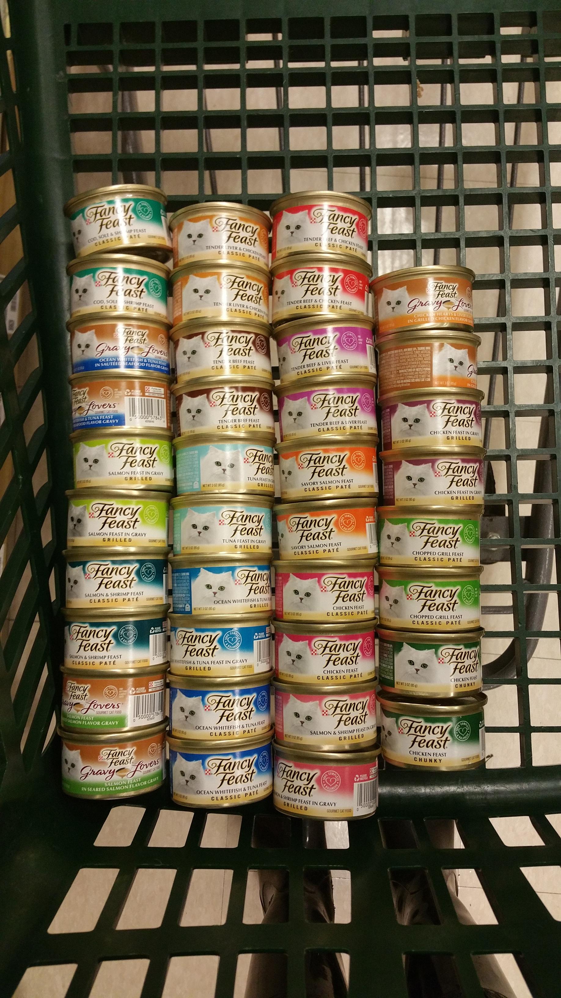 Fancy Feast. 19 flavors.