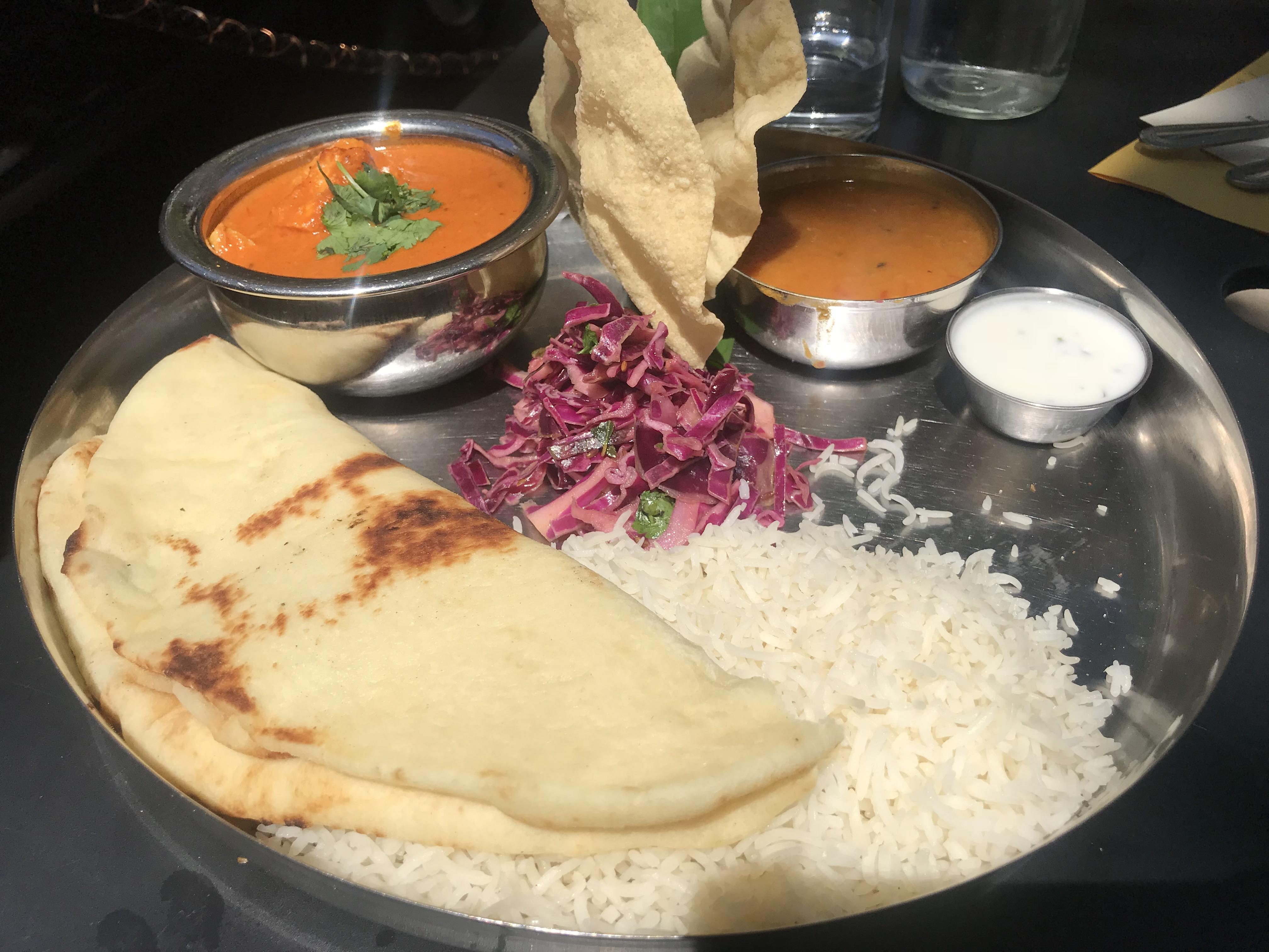 [I ate] Butter Chicken with naan at Chai Pani in Asheville