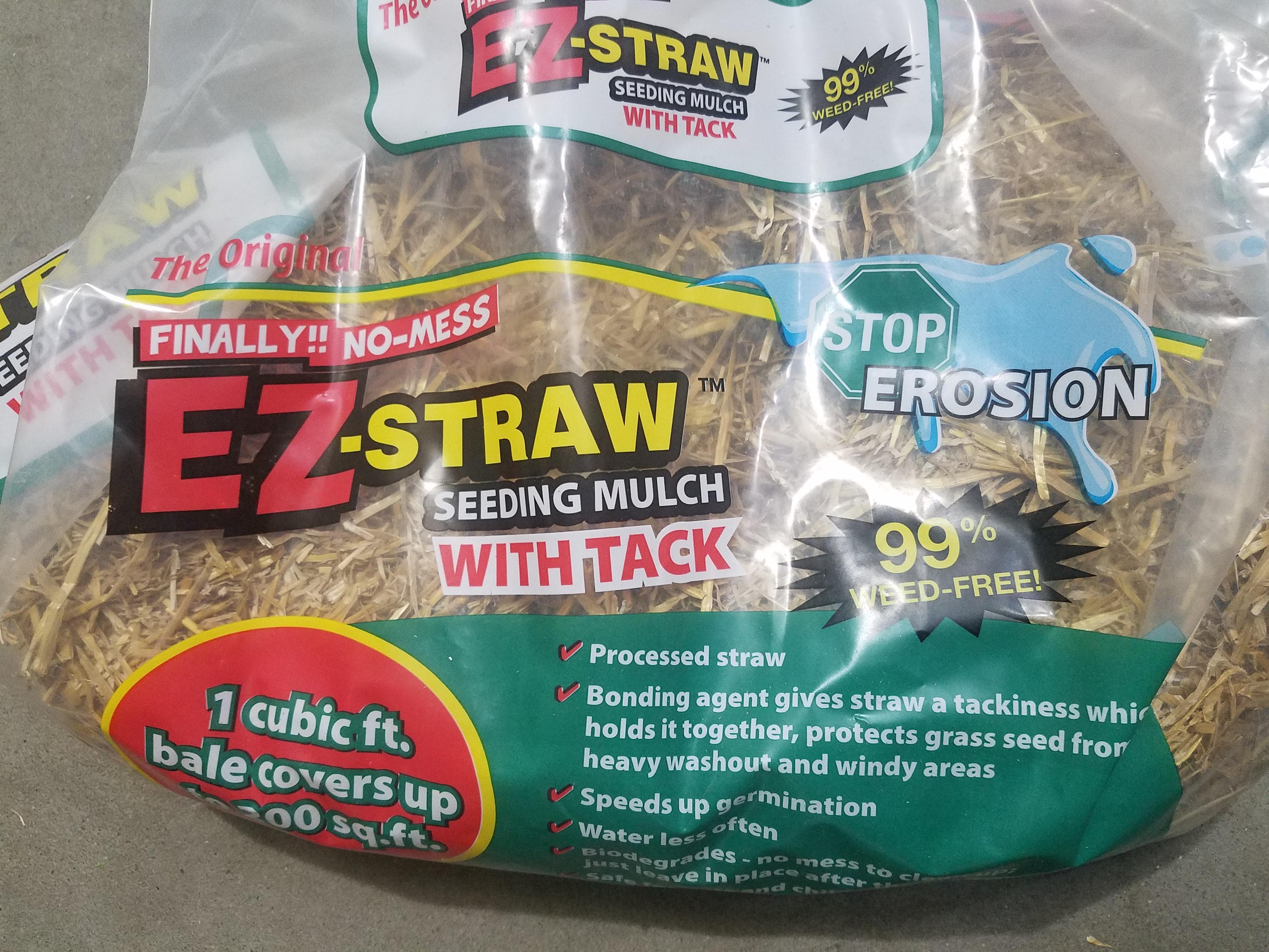 Is this straw mulch with seeding tack (for grass seed) okay to use as