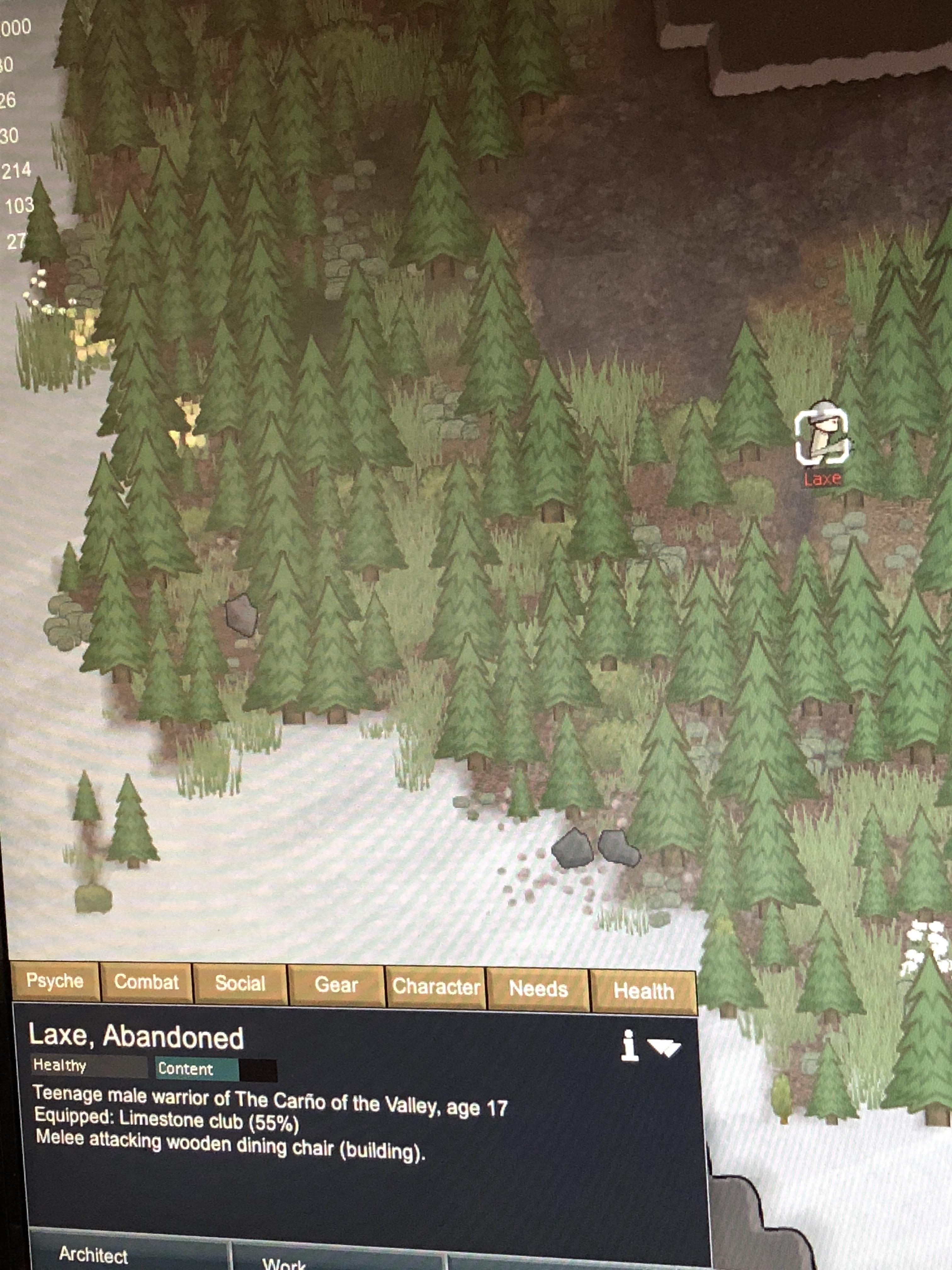 Beware! Hide your dining chairs cause this man is after them r/RimWorld