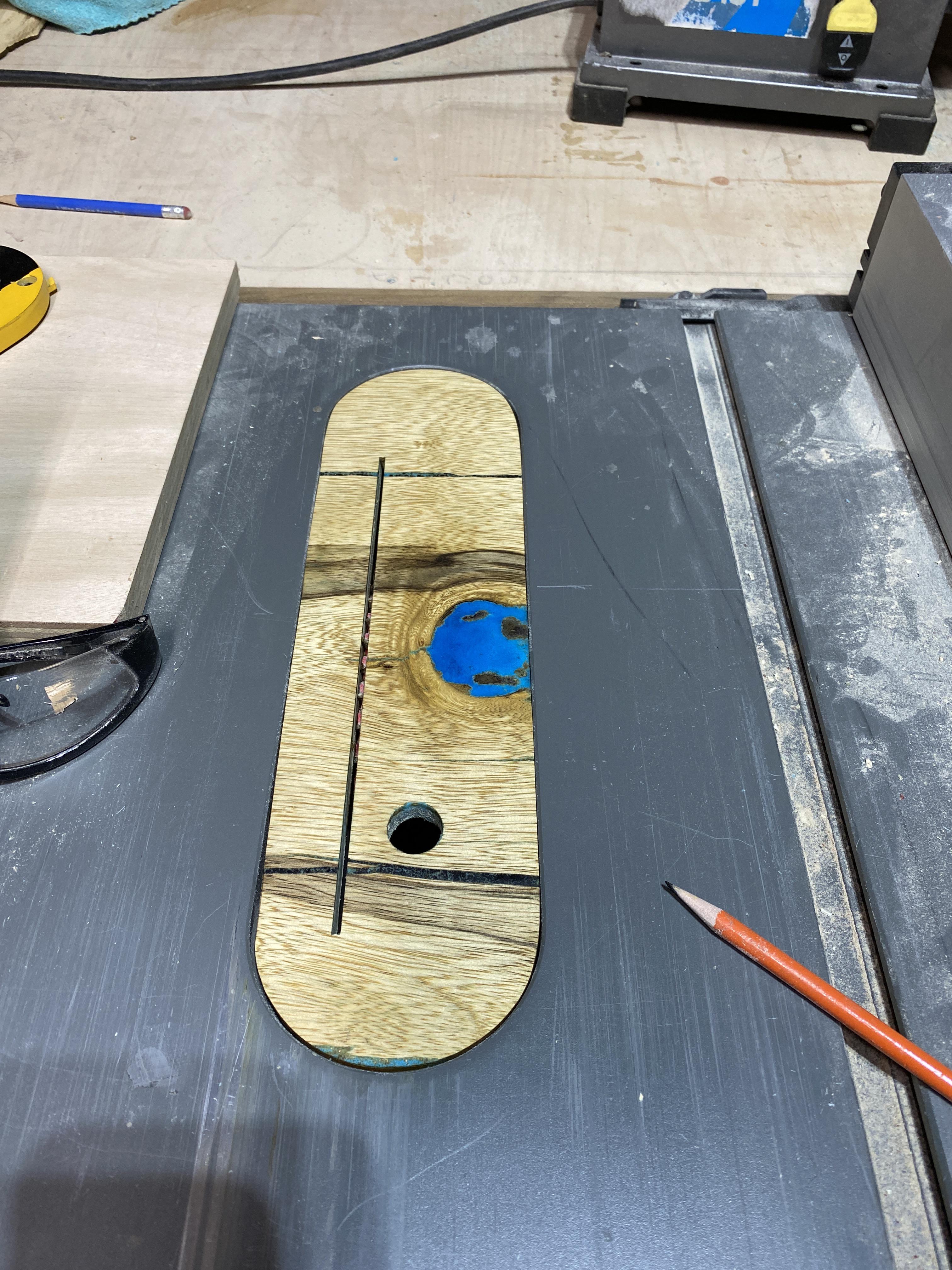 Planed down some plywood for a zero clearance insert and exposed some