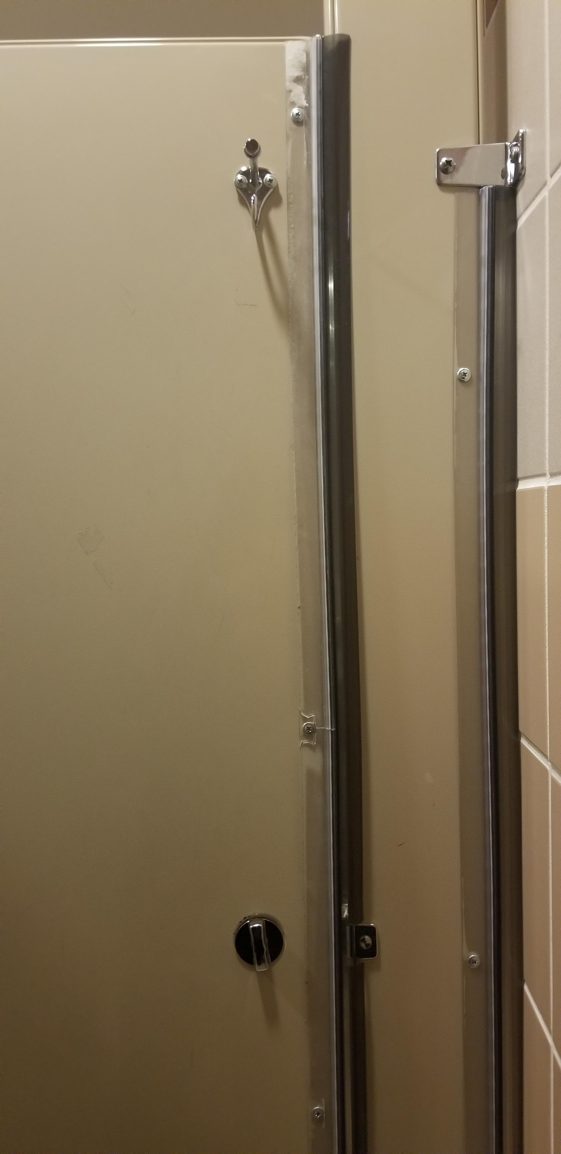 This privacy cover on the bathroom stalls's door r/mildlyinteresting