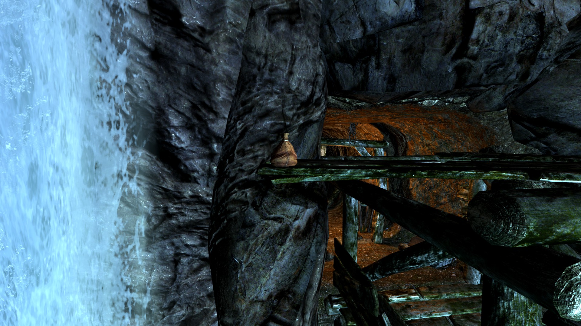 TIL there's a bag of gold near the bridge in Embershard Mine skyrim