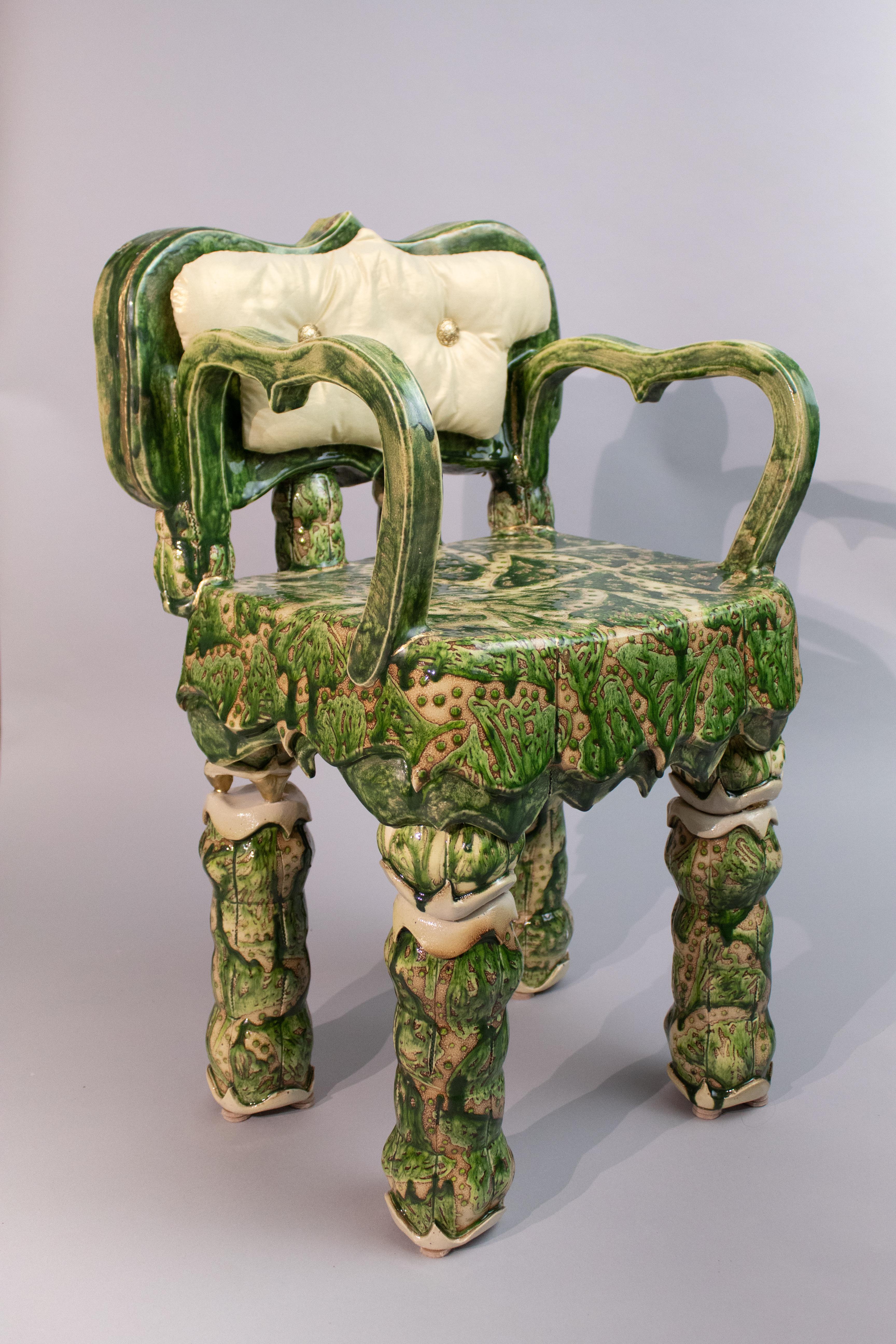 Ceramic Chair I Made Slab Built and Thrown r/Pottery