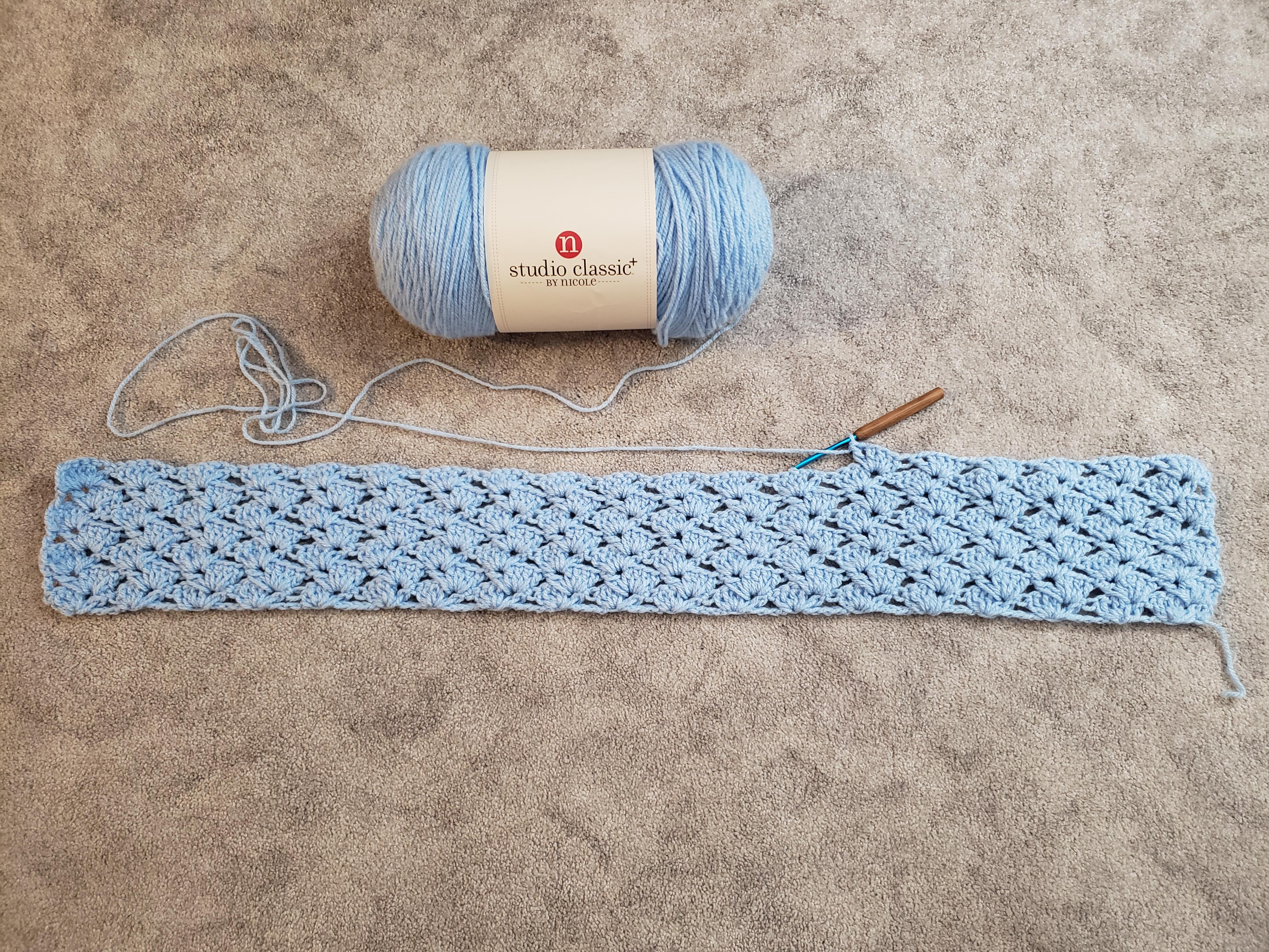 Enjoying my first attempt with this "drunken granny" pattern. Should