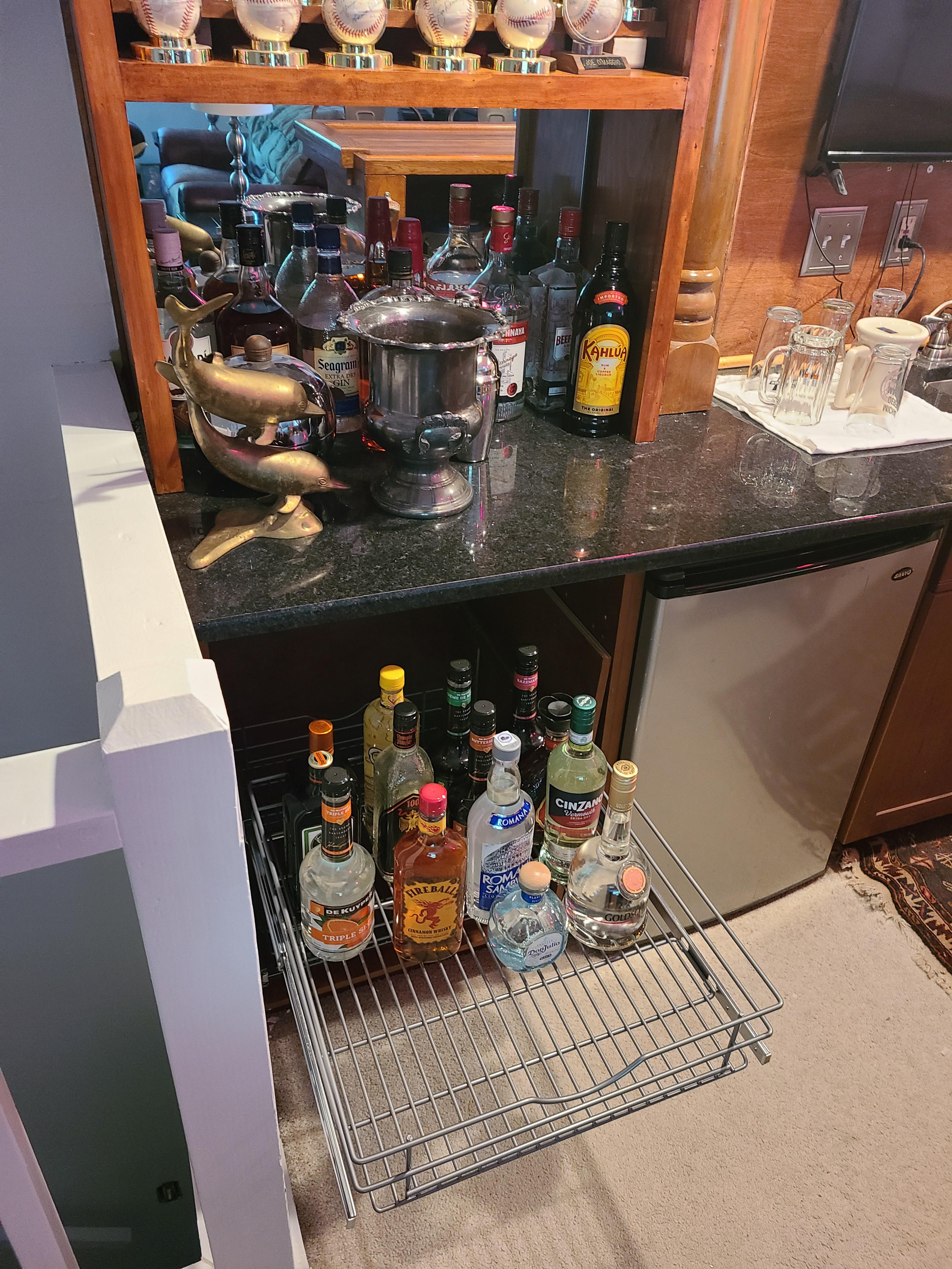 Installed a shelf for mixers. Coming along nicely! r/mancave