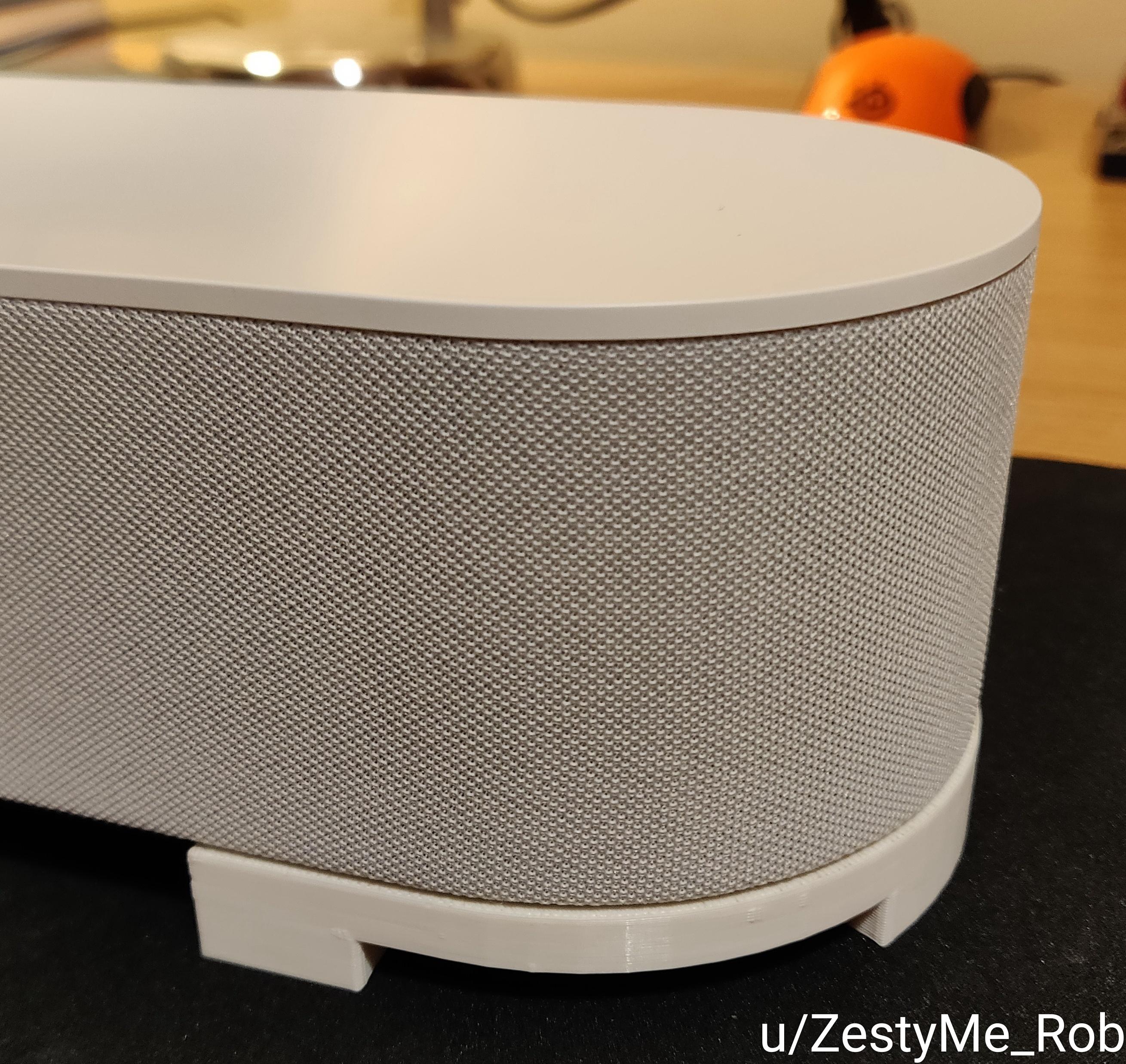 I designed and printed a stand for the new Sonos Beam to raise it off