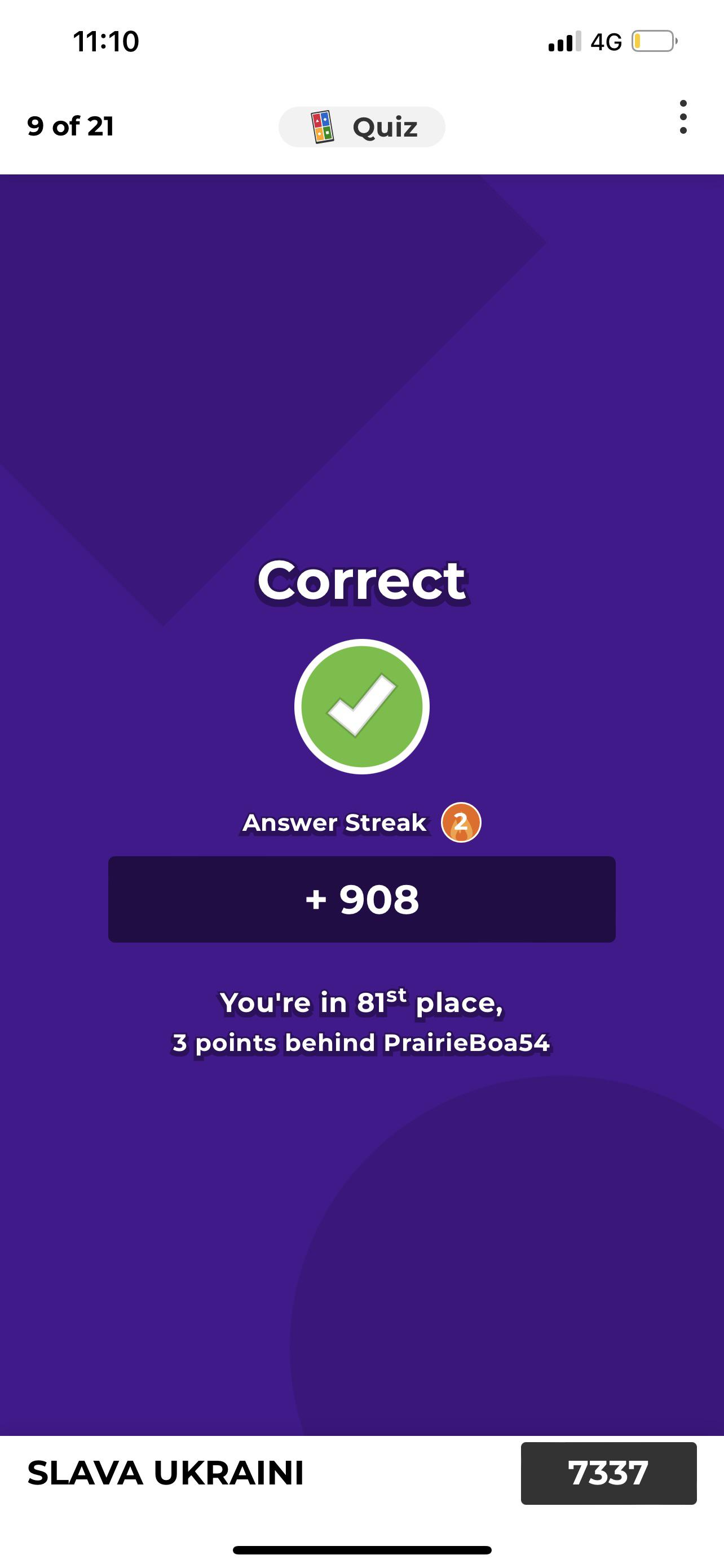 I got 81st in a geography kahoot r/notinteresting