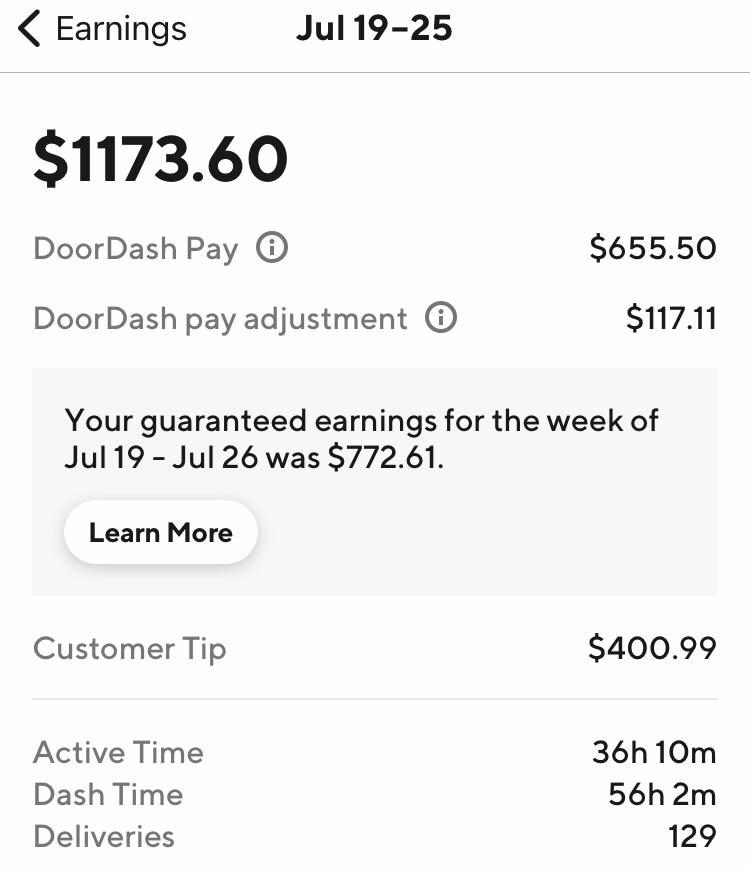 T'was a good week! r/doordash_drivers
