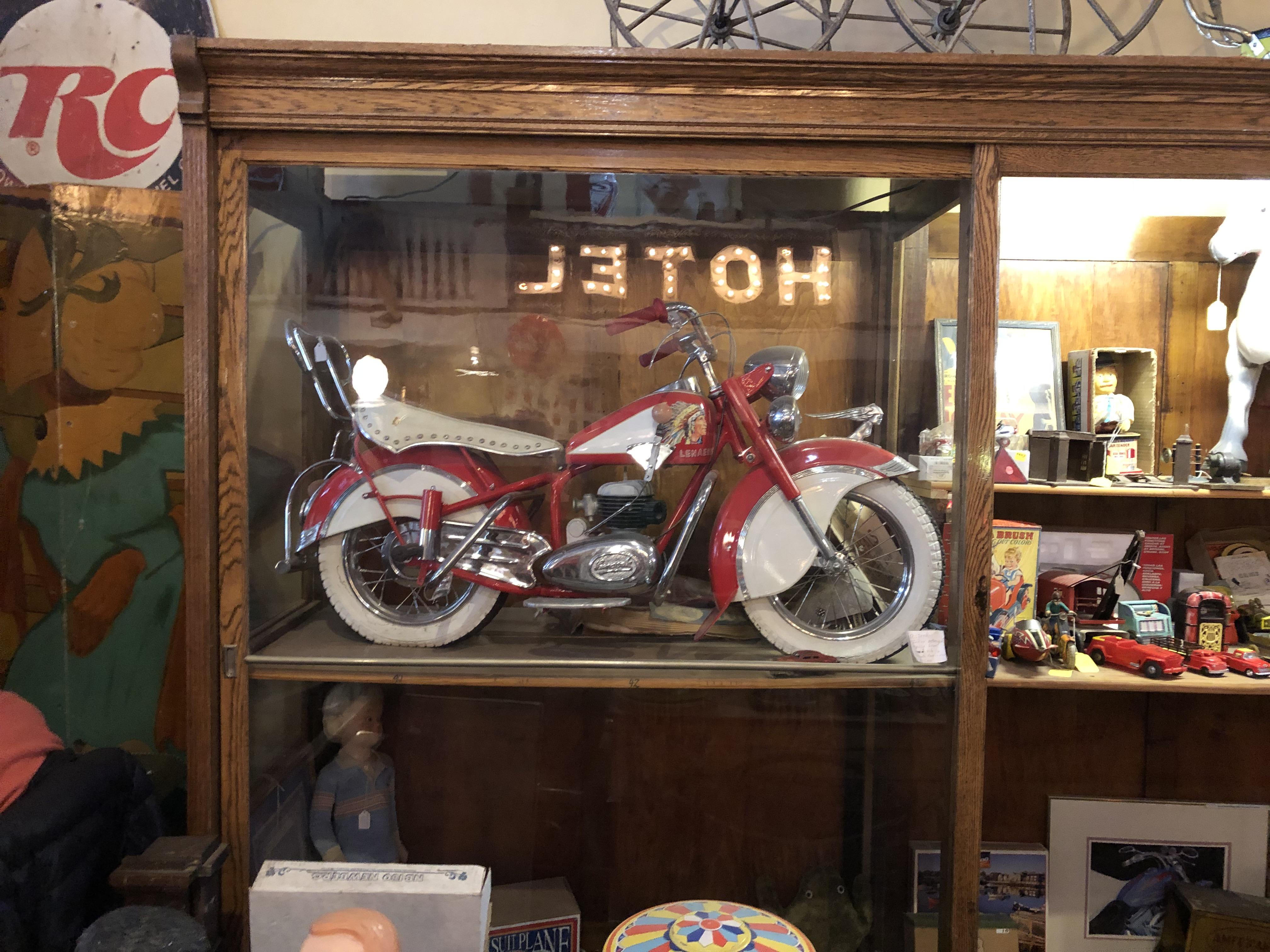 This little motorcycle is from a carousel in Phoenix. Found in an