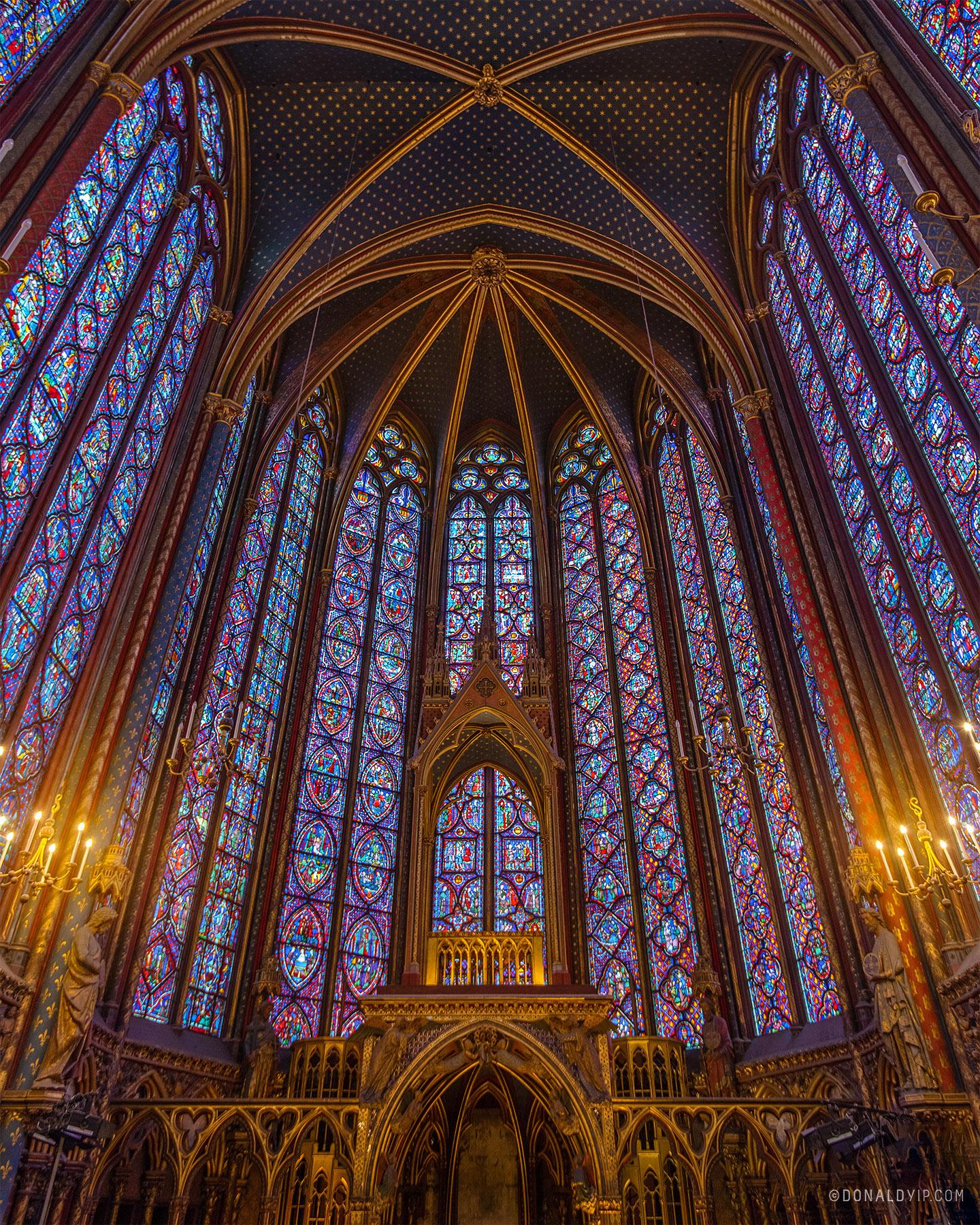 The incredible stained glass interior of SainteChapelle, Paris r/pics