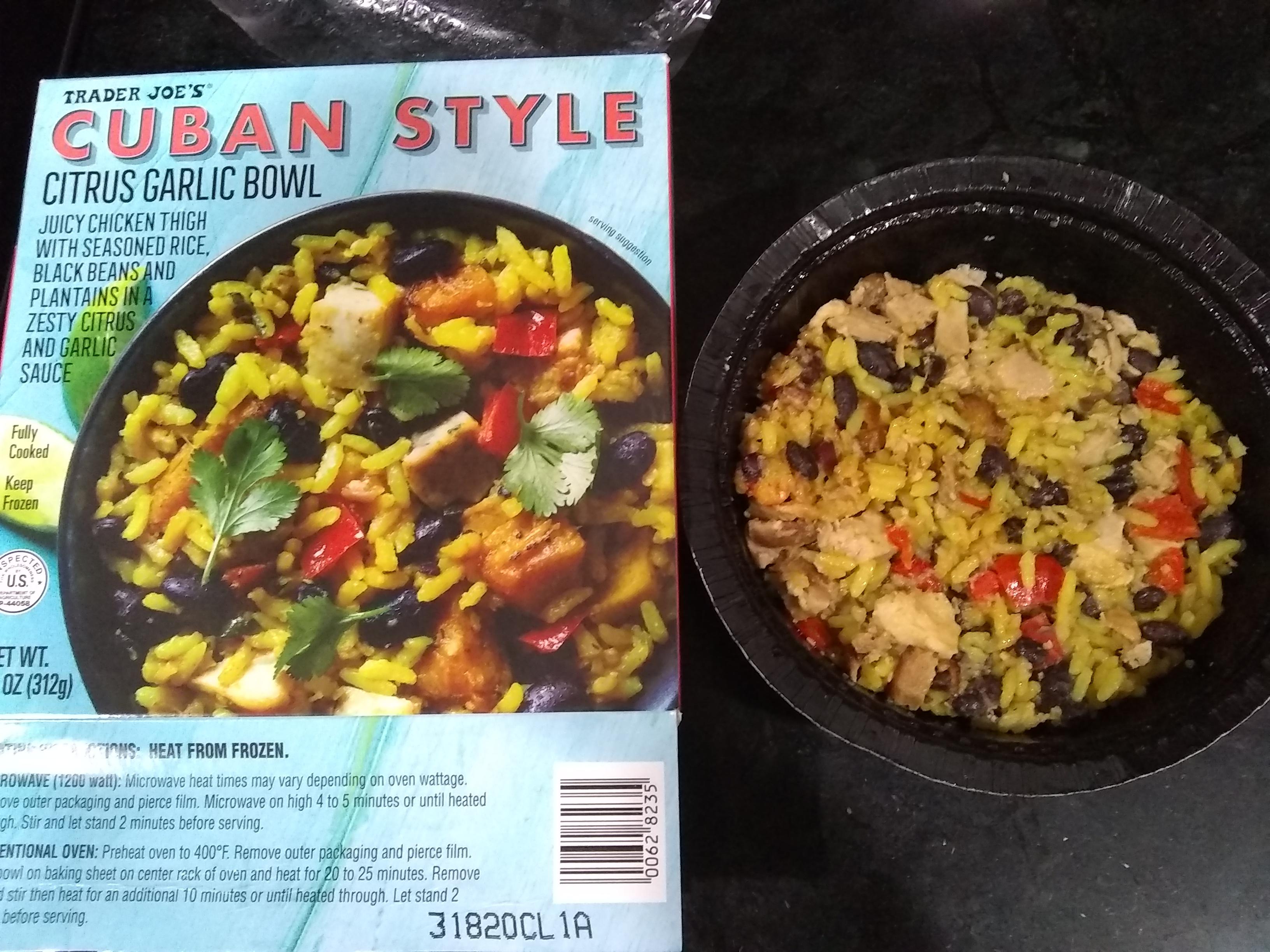 Trader Joe's cuban style citrus garlic bowl. 7/10 the seasoning wasn't