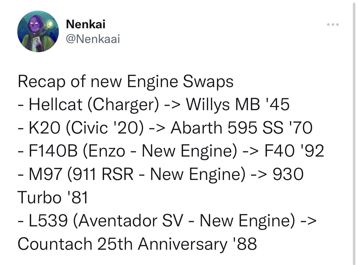 All new engines swap : r/granturismo