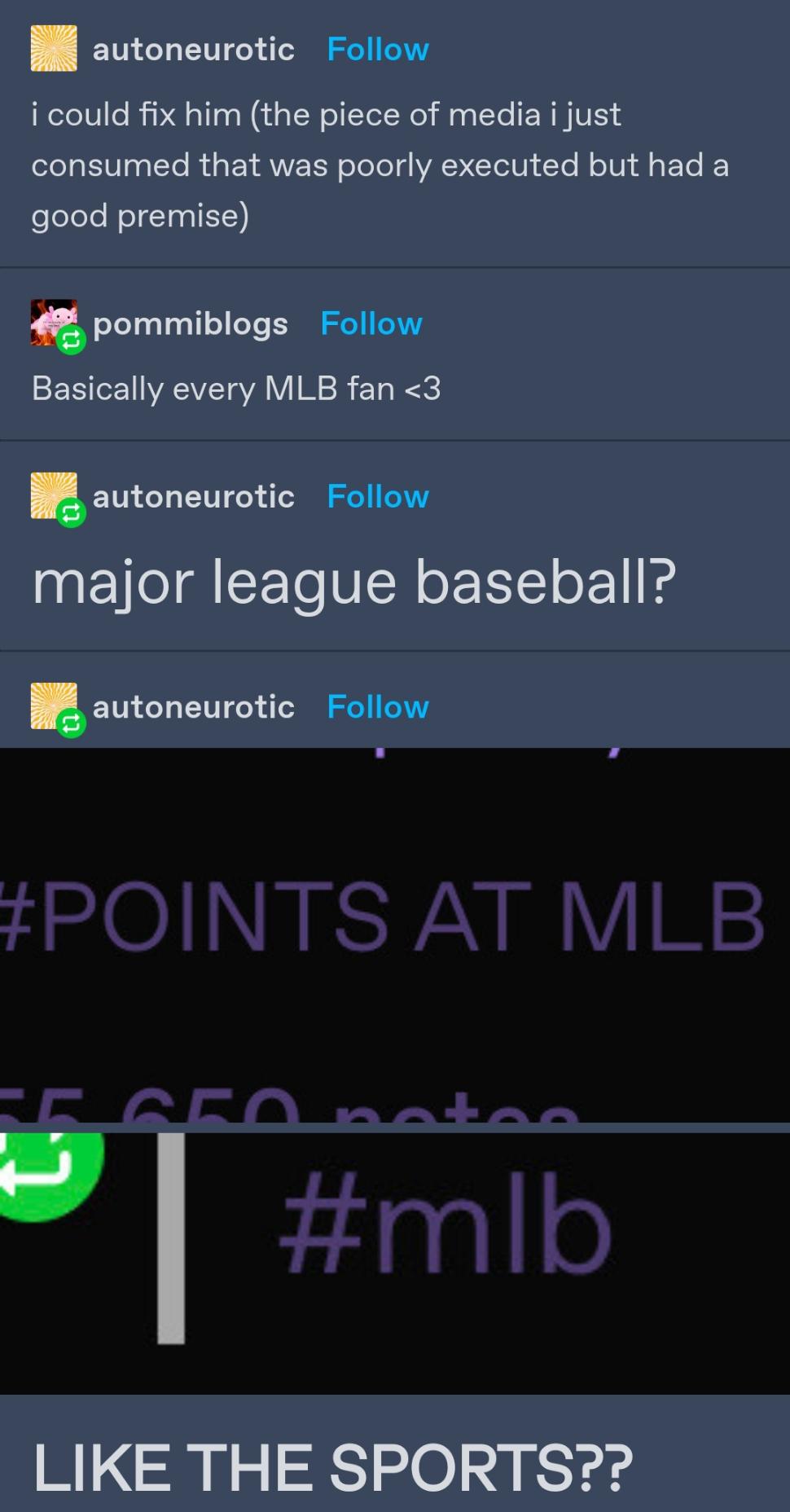 Major league baseball?!?!? r/tumblr