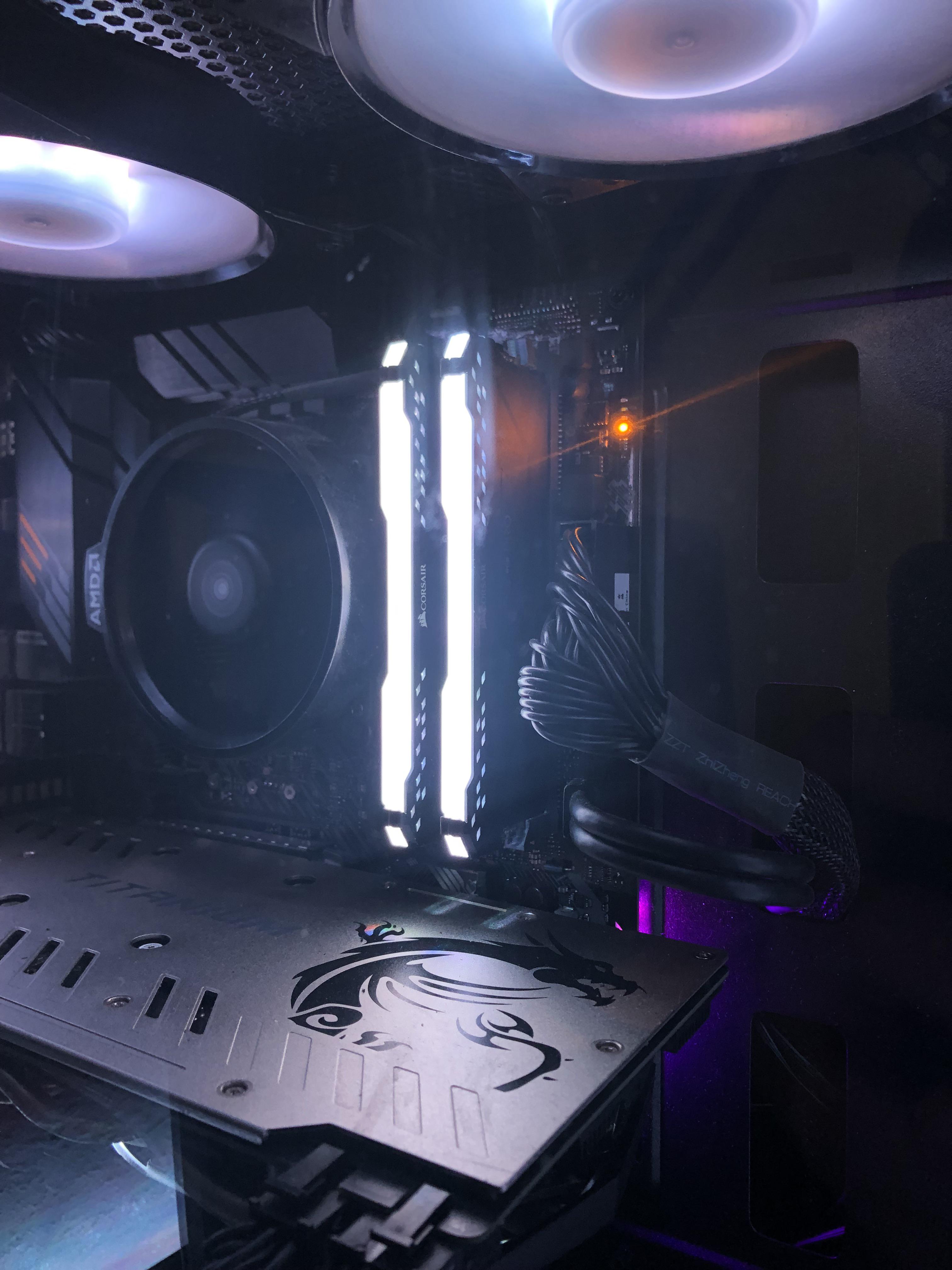 PC mb has orange light. r/pcmasterrace