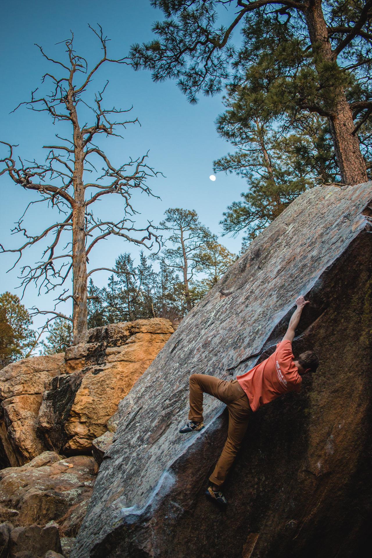 The bouldering in Roy, NM is incredible. Here is a shot of my friend on