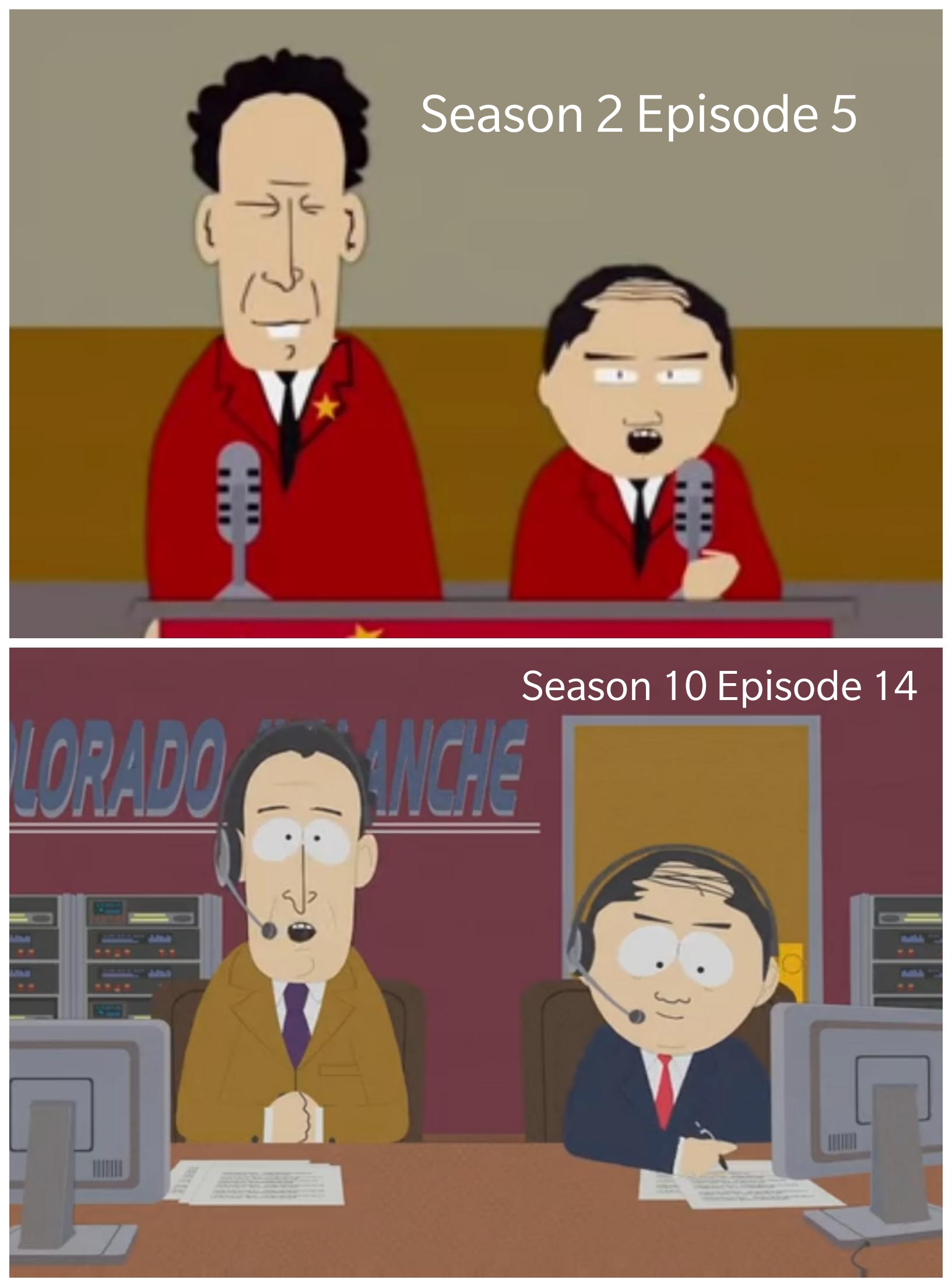 The commentators at Dodgeball game in China are also the commentators