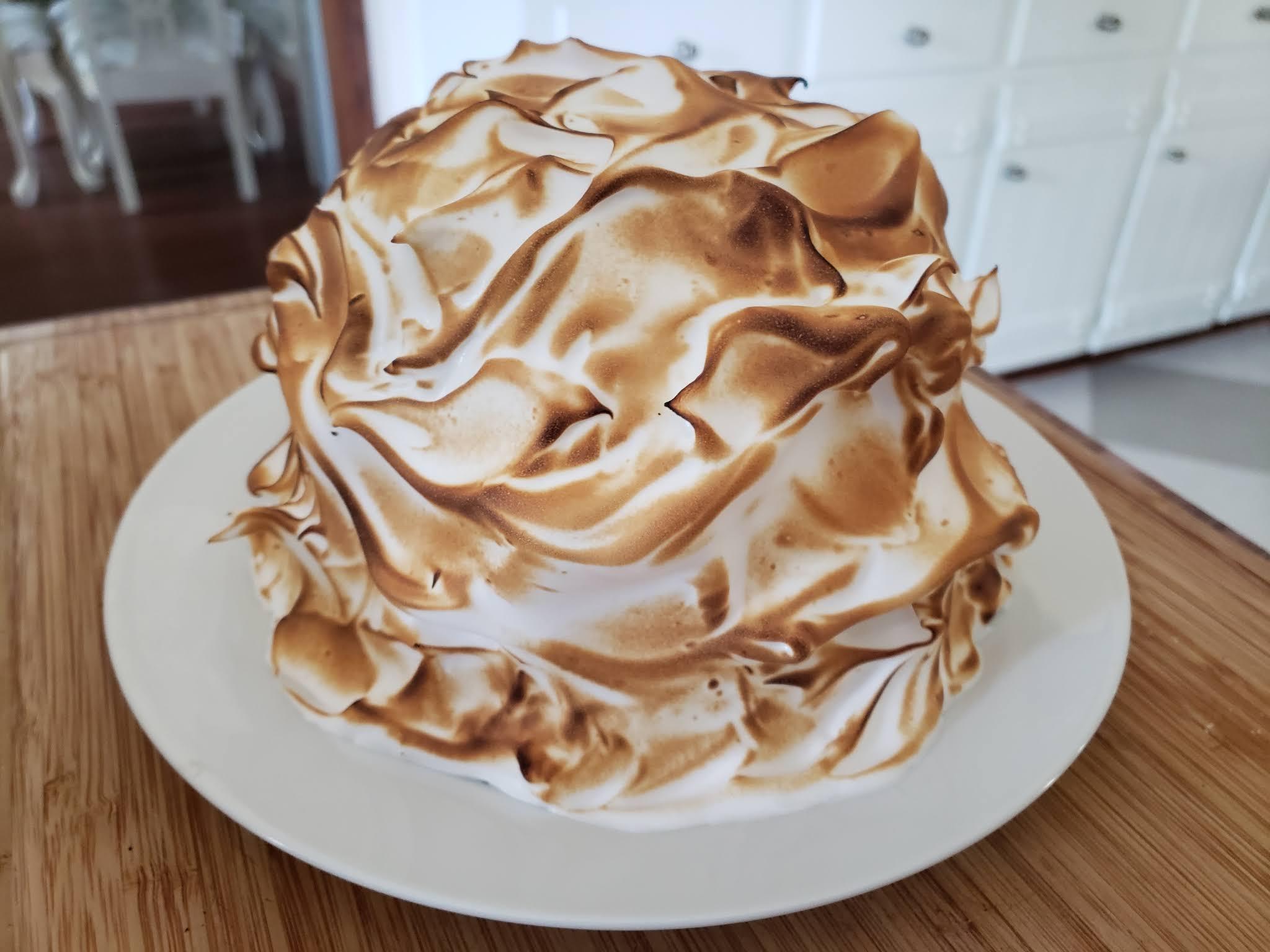 [Homemade] Baked Alaska with duck egg meringue r/food