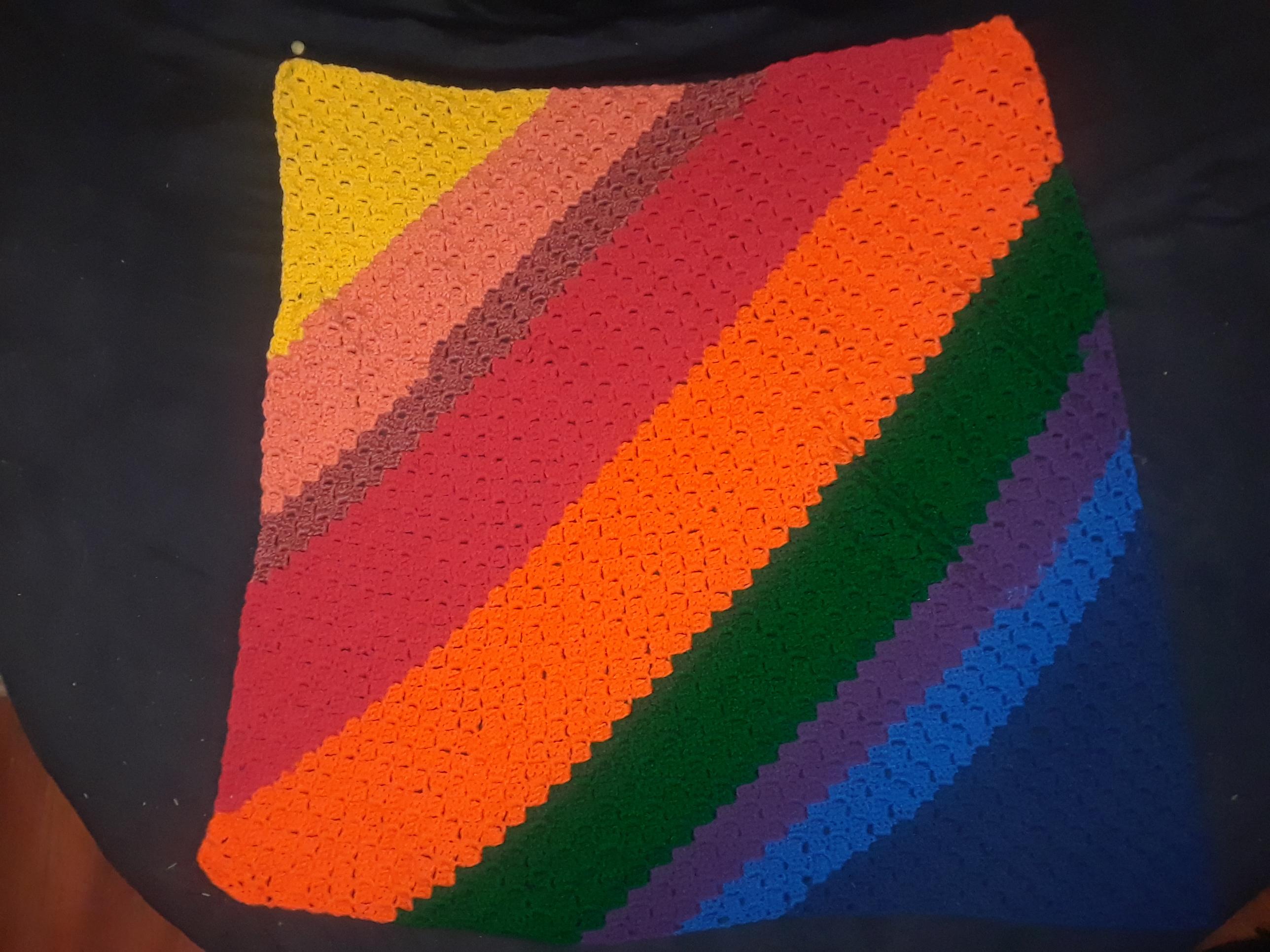 F/O Made this C2C stash buster lapghan for a friends birthday